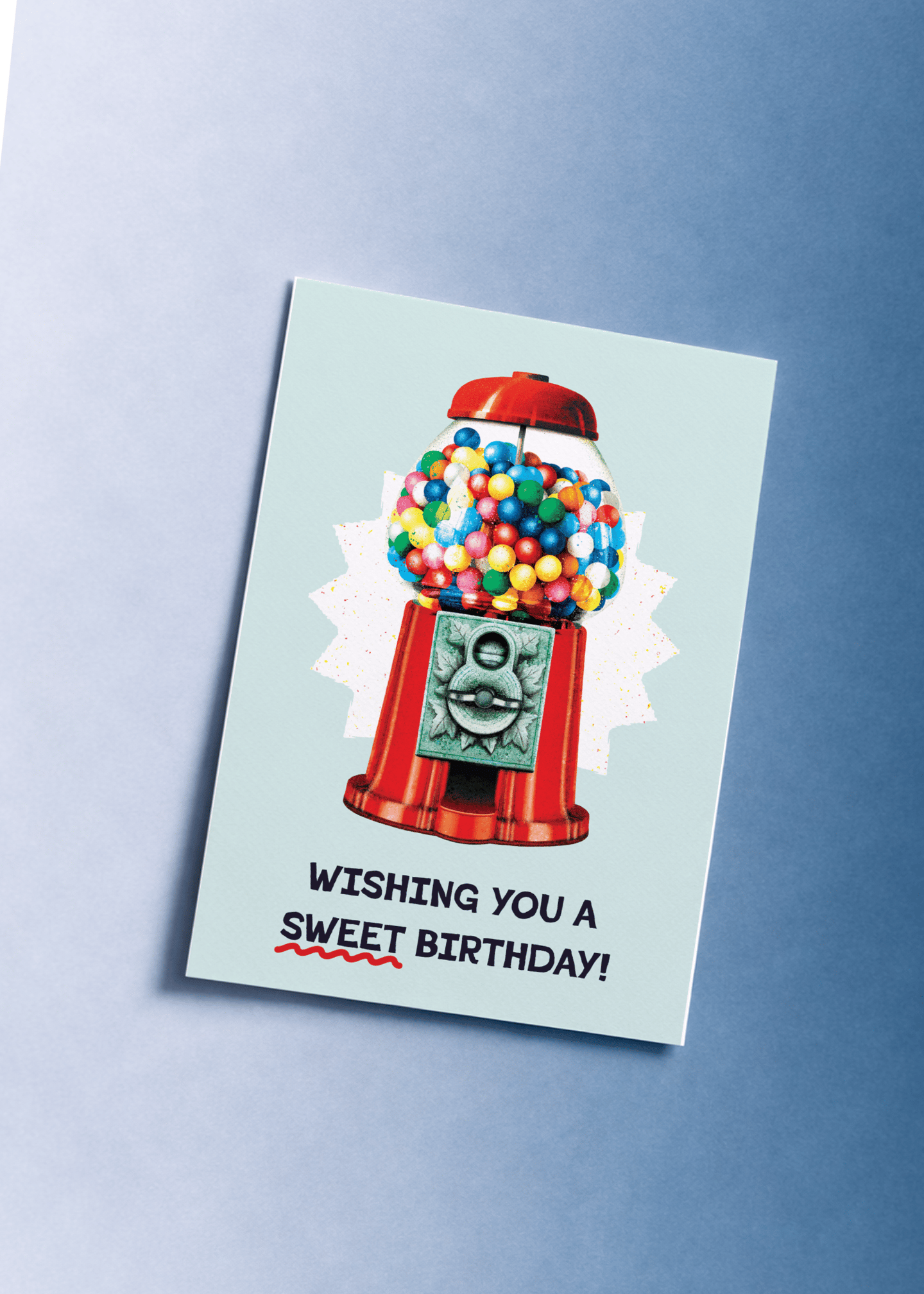Sweet Birthday Gumball Machine Card mockup 1