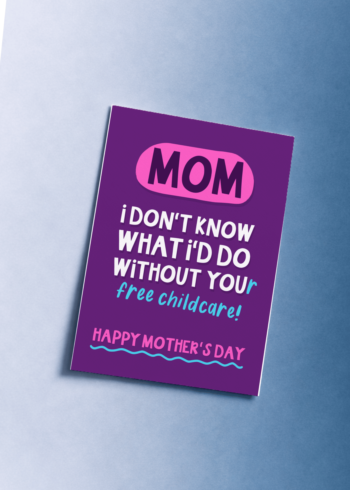 Free Childcare Thanks Mom Card mockup 1