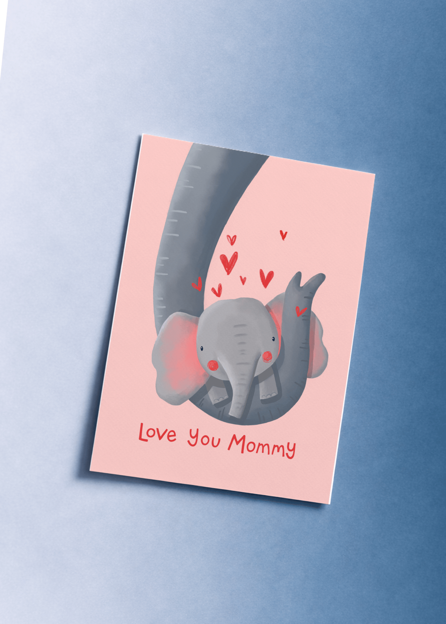 Love You Mommy Elephant Card mockup 1