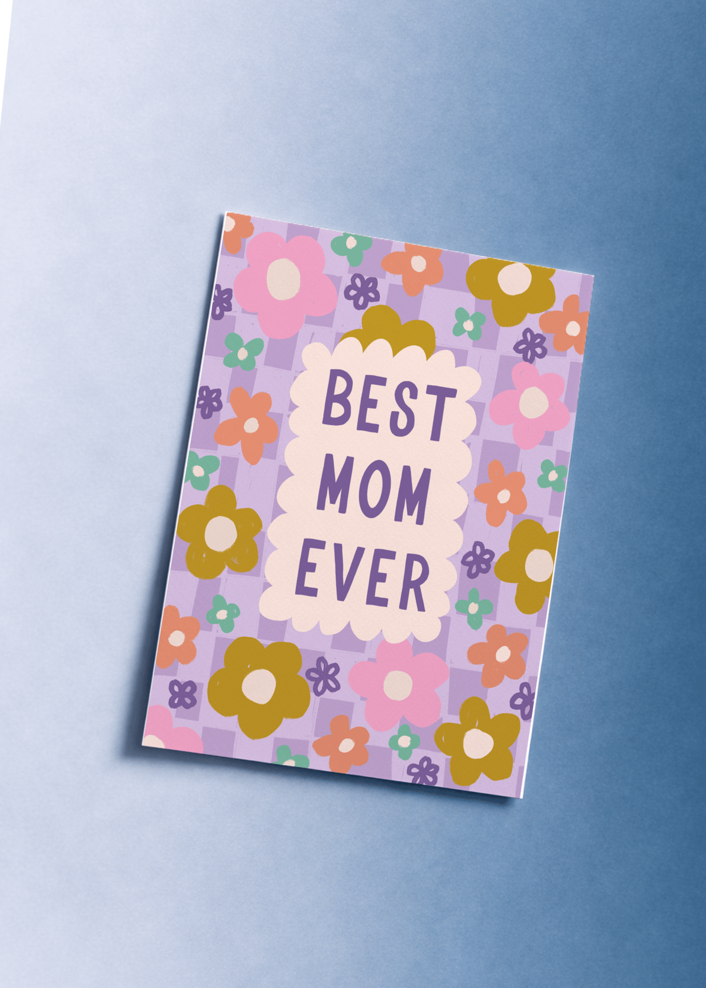 Best Mom Ever Floral Card mockup 1