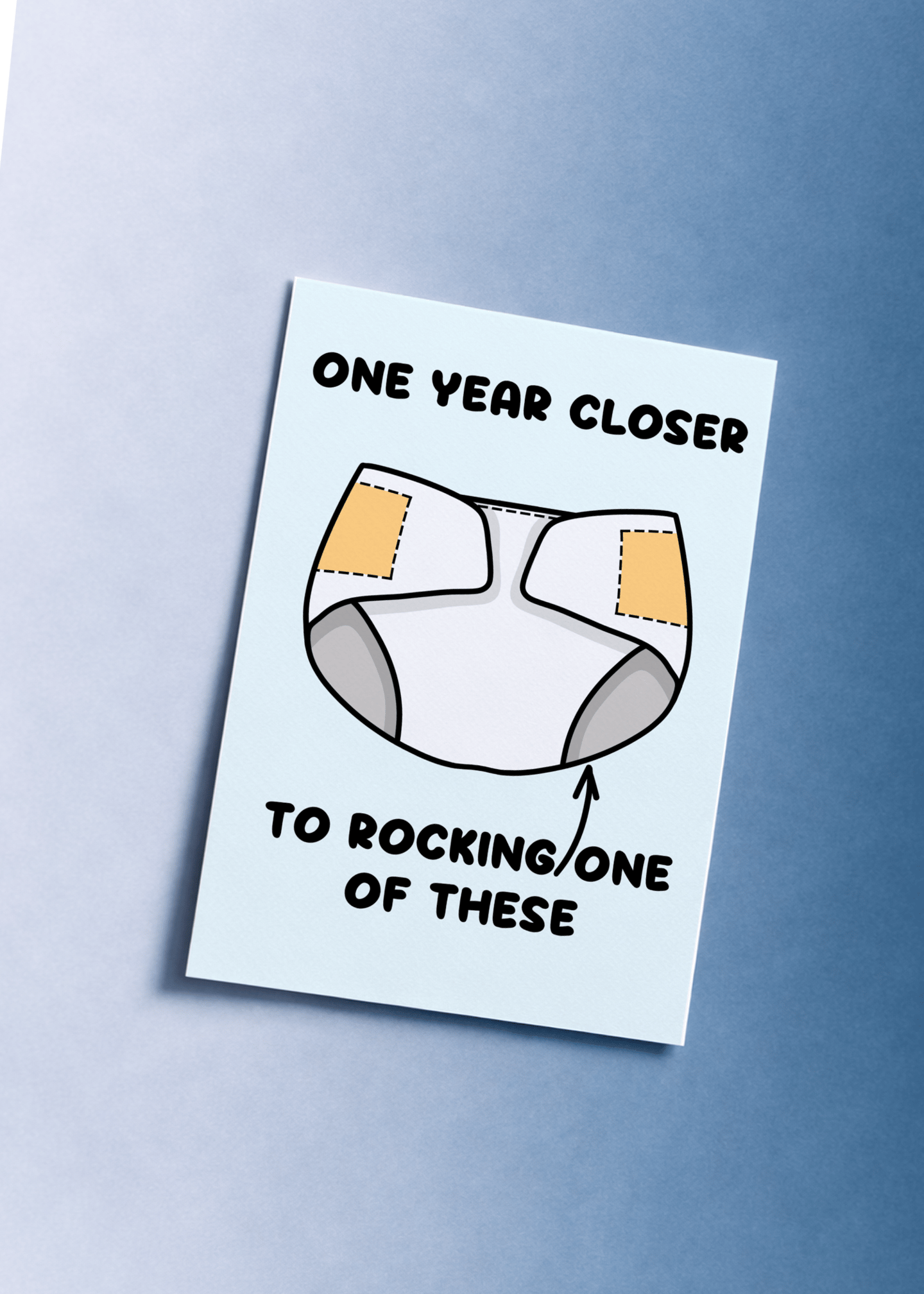 One Year Closer Diaper Birthday Card mockup 1