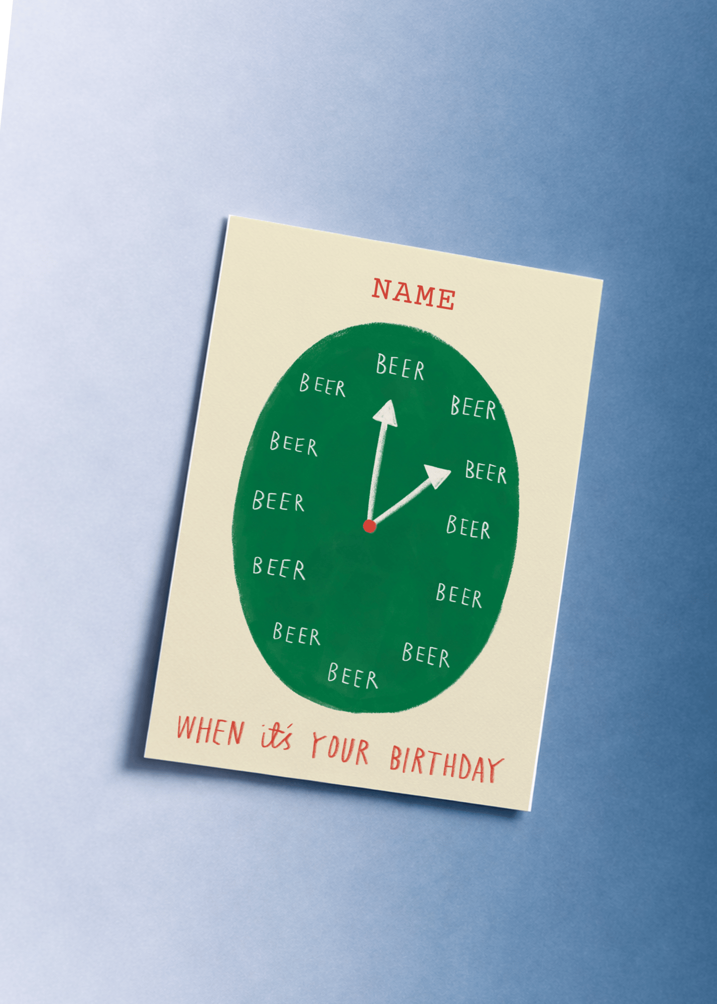 Beer O'Clock Birthday Card mockup 1