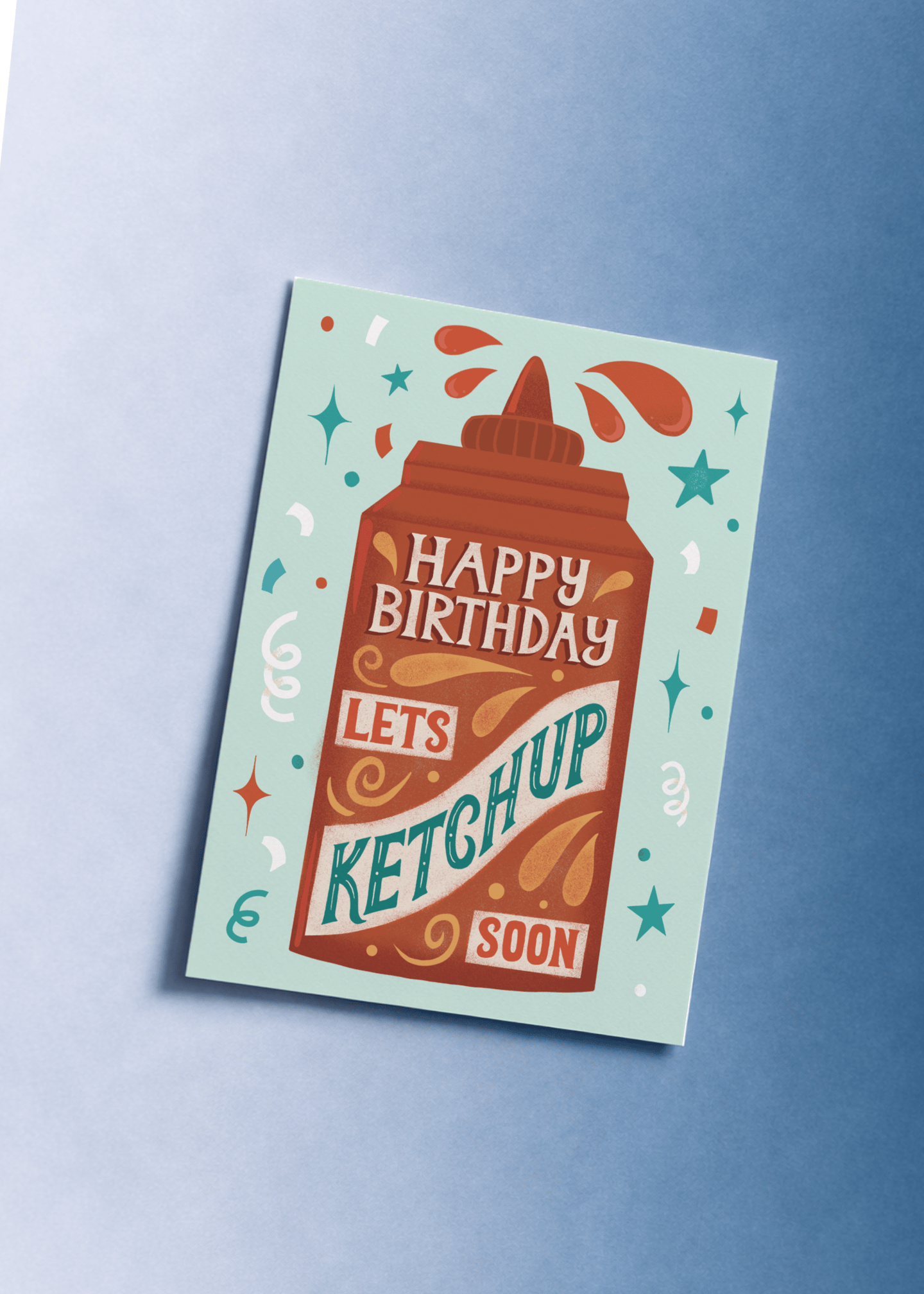 Happy Birthday Let's Ketchup Card mockup 1