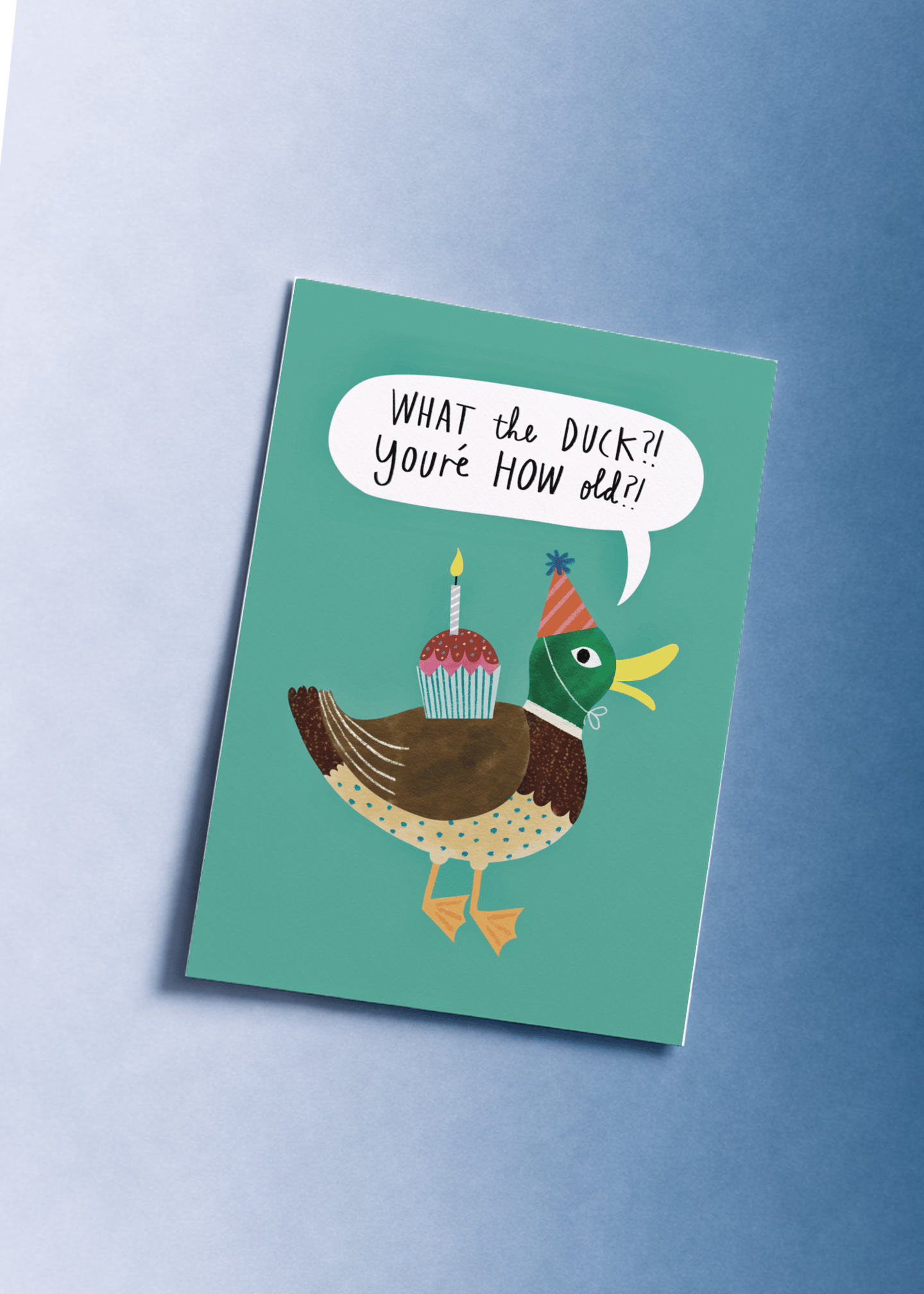 What the Duck Birthday Card mockup 1