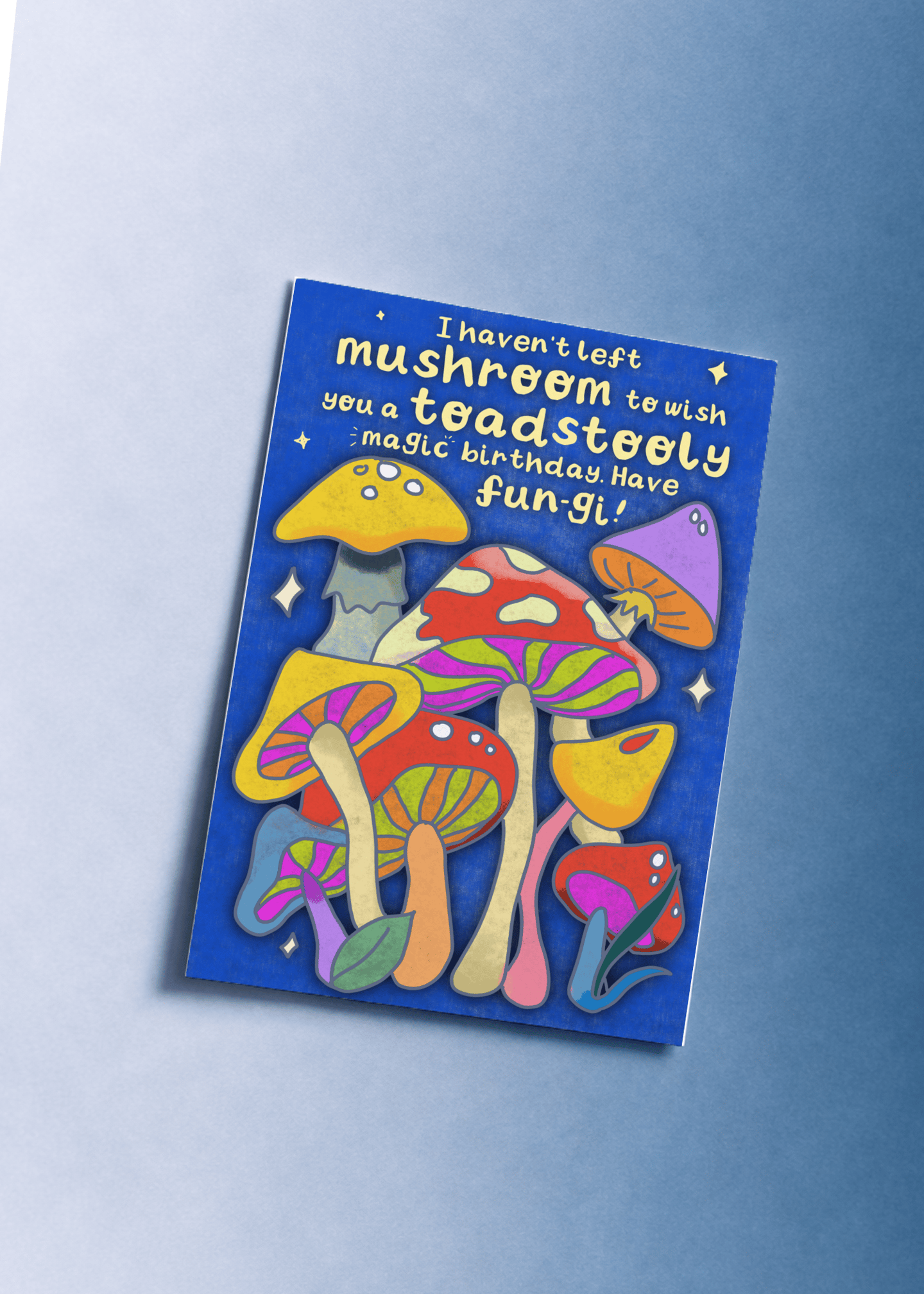Mushroom Pun Birthday Card mockup 1