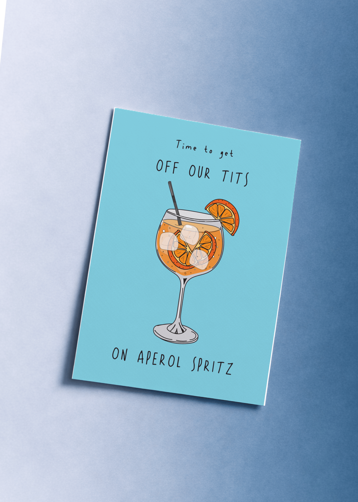 Off Our Tits on Aperol Spritz Card mockup 1