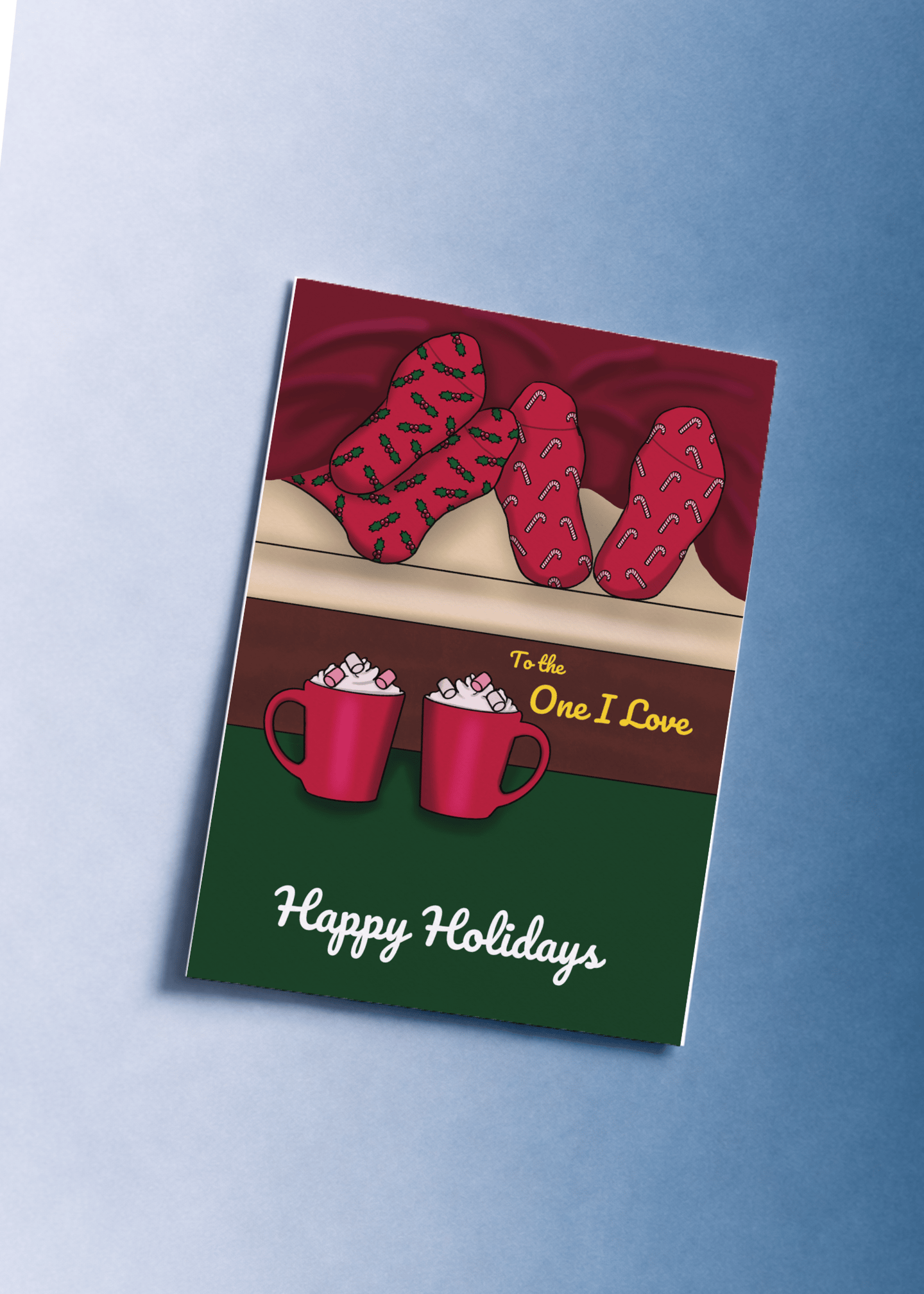 Romantic Holiday Socks And Cocoa mockup 1