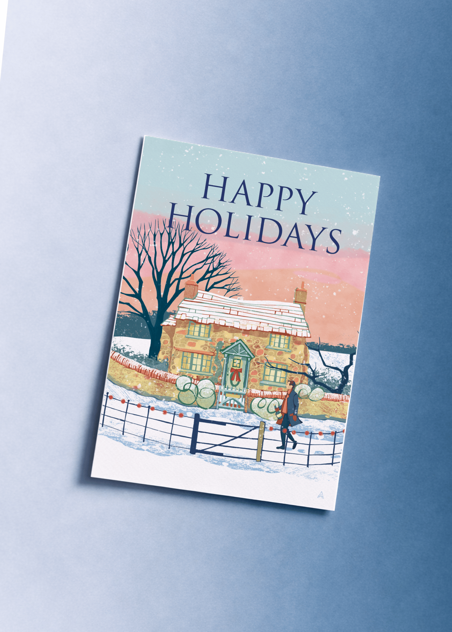 Quaint Cottage Holiday Wishes mockup 1