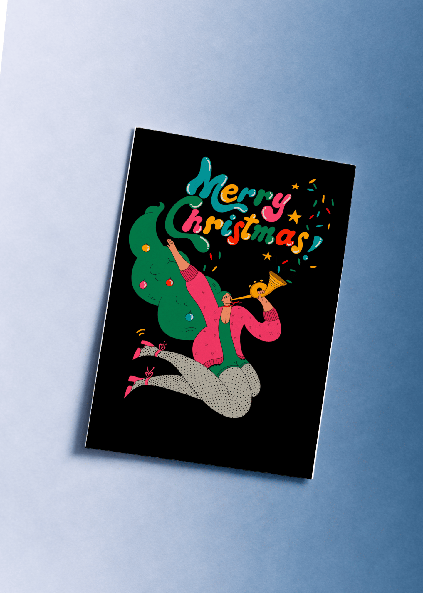 Festive Horn Merry Christmas mockup 1