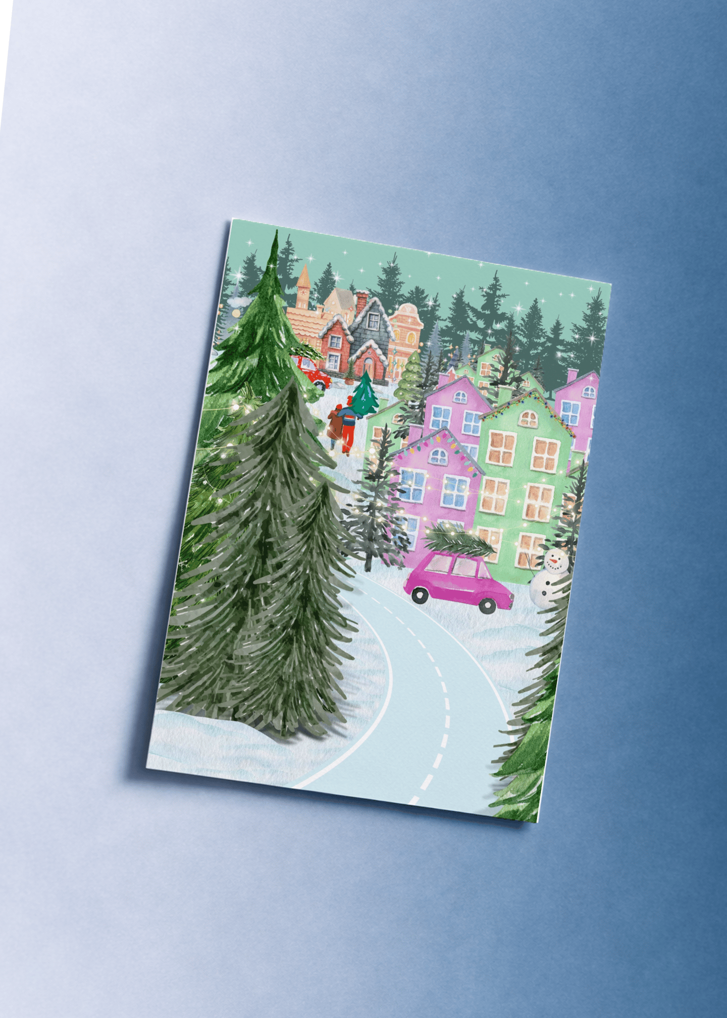 Colorful Christmas Village mockup 1