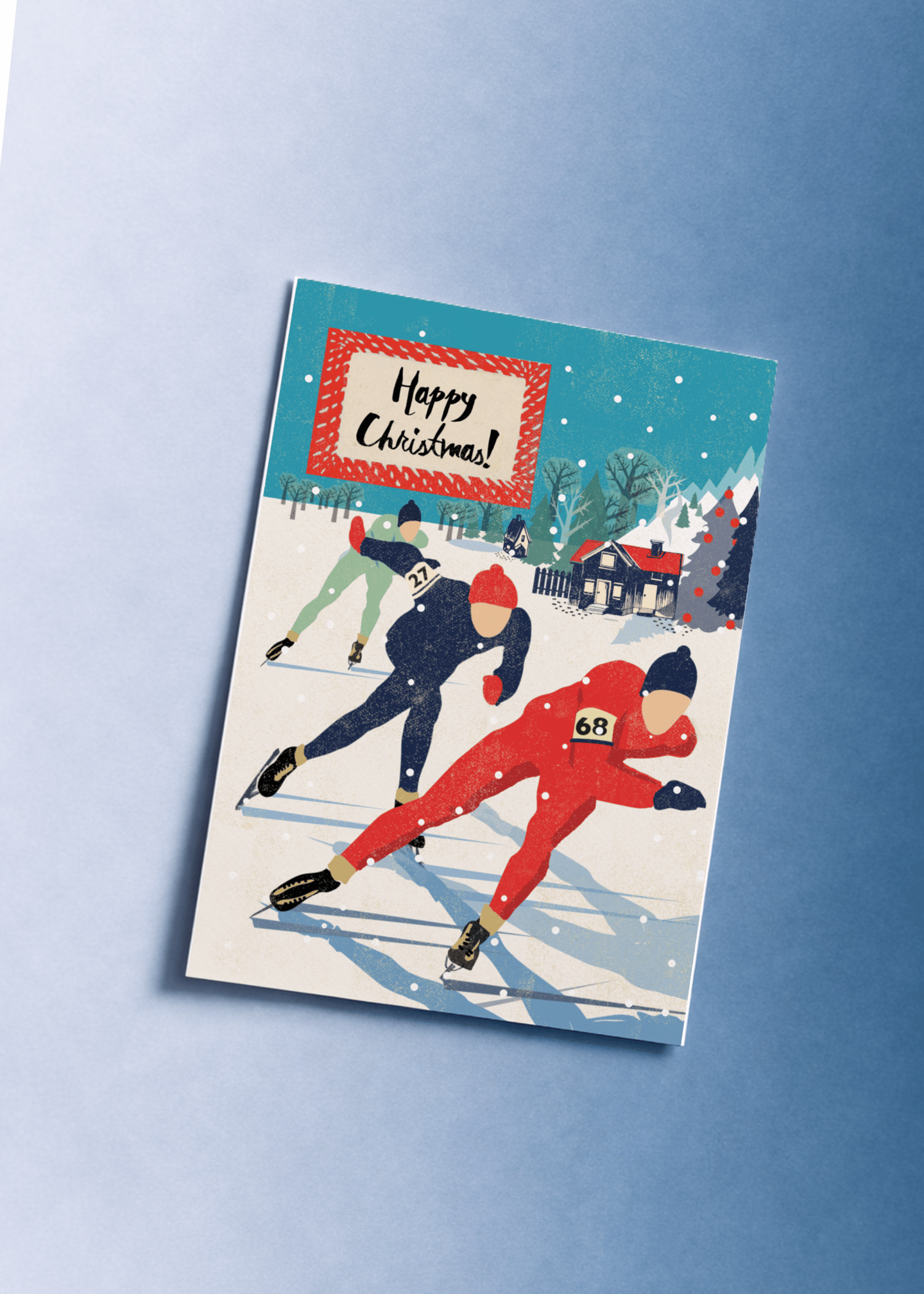 Winter Speed Skating Christmas mockup 1