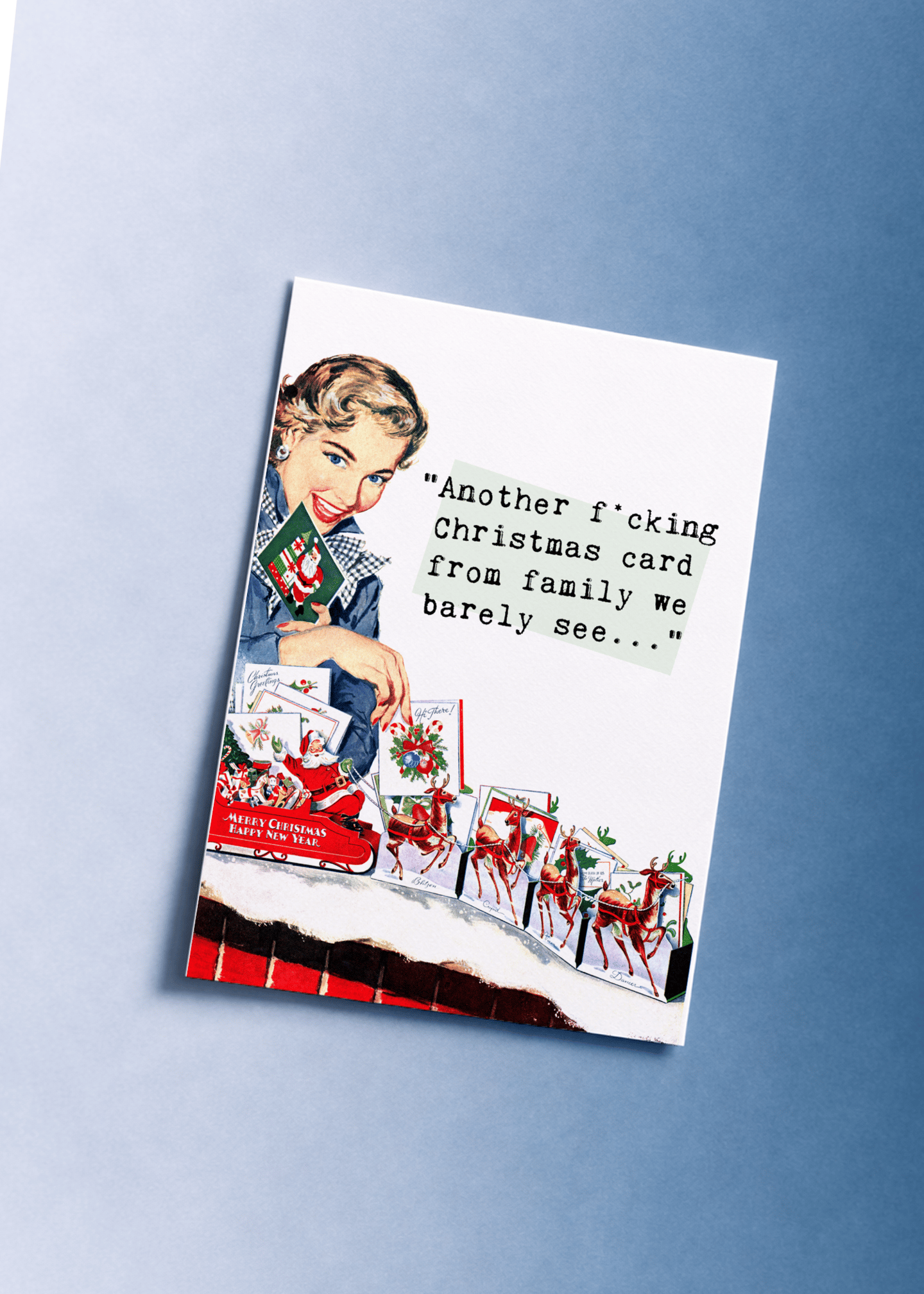 Relatable Retro Christmas Card mockup 1