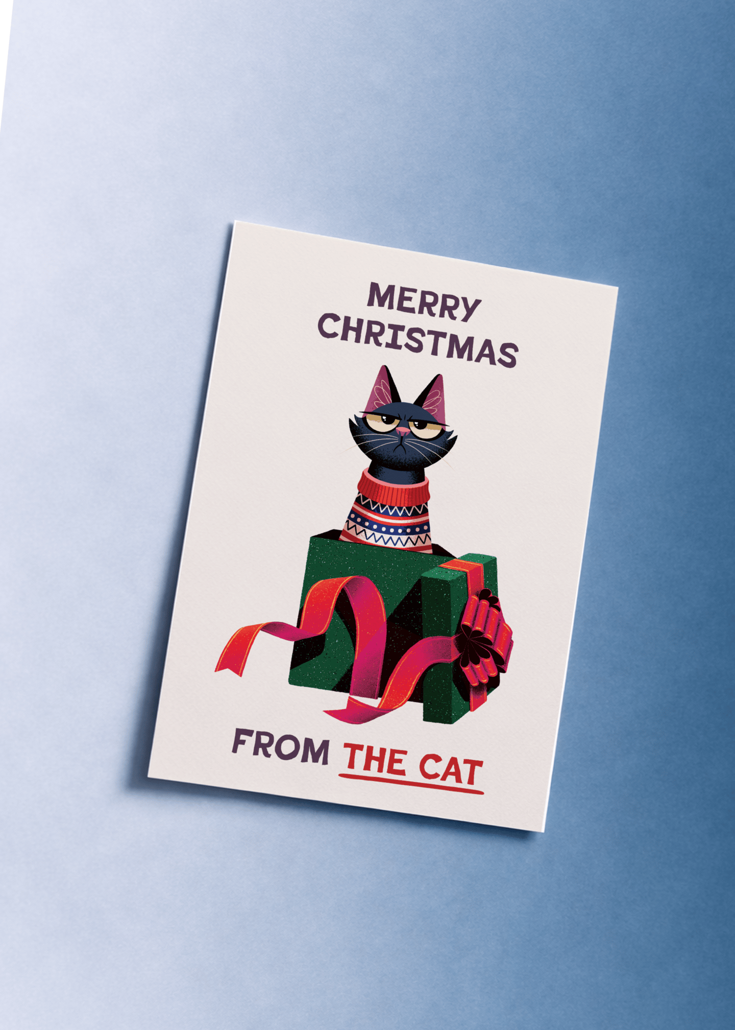 Merry Christmas From the Cat mockup 1