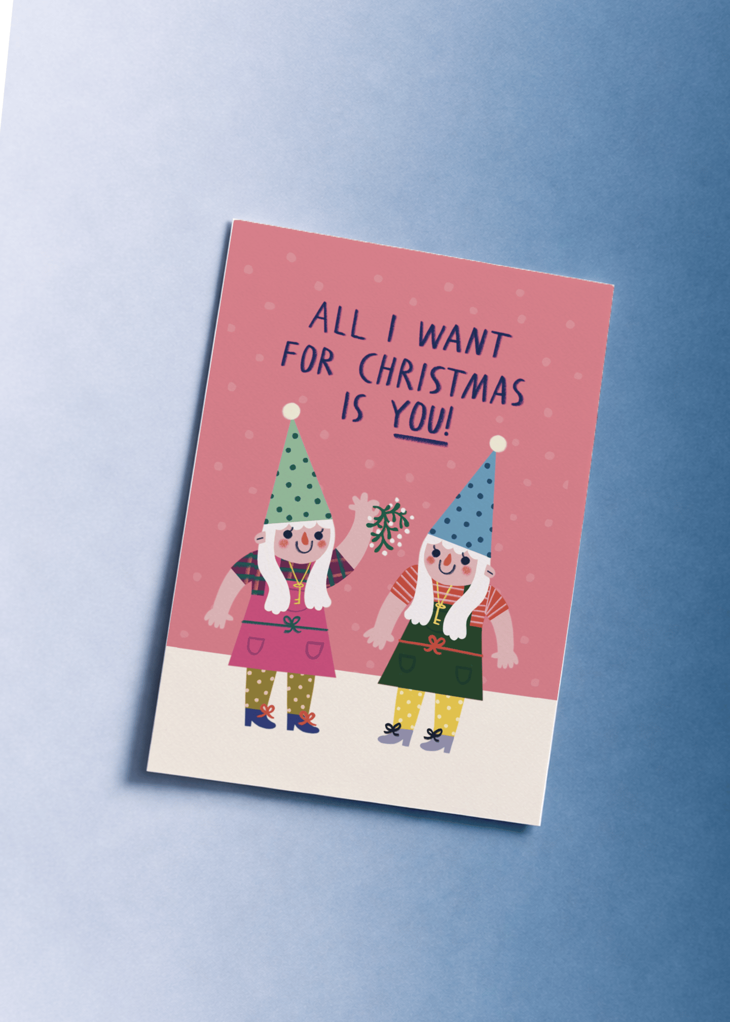 All I Want For Christmas Gnome Card mockup 1