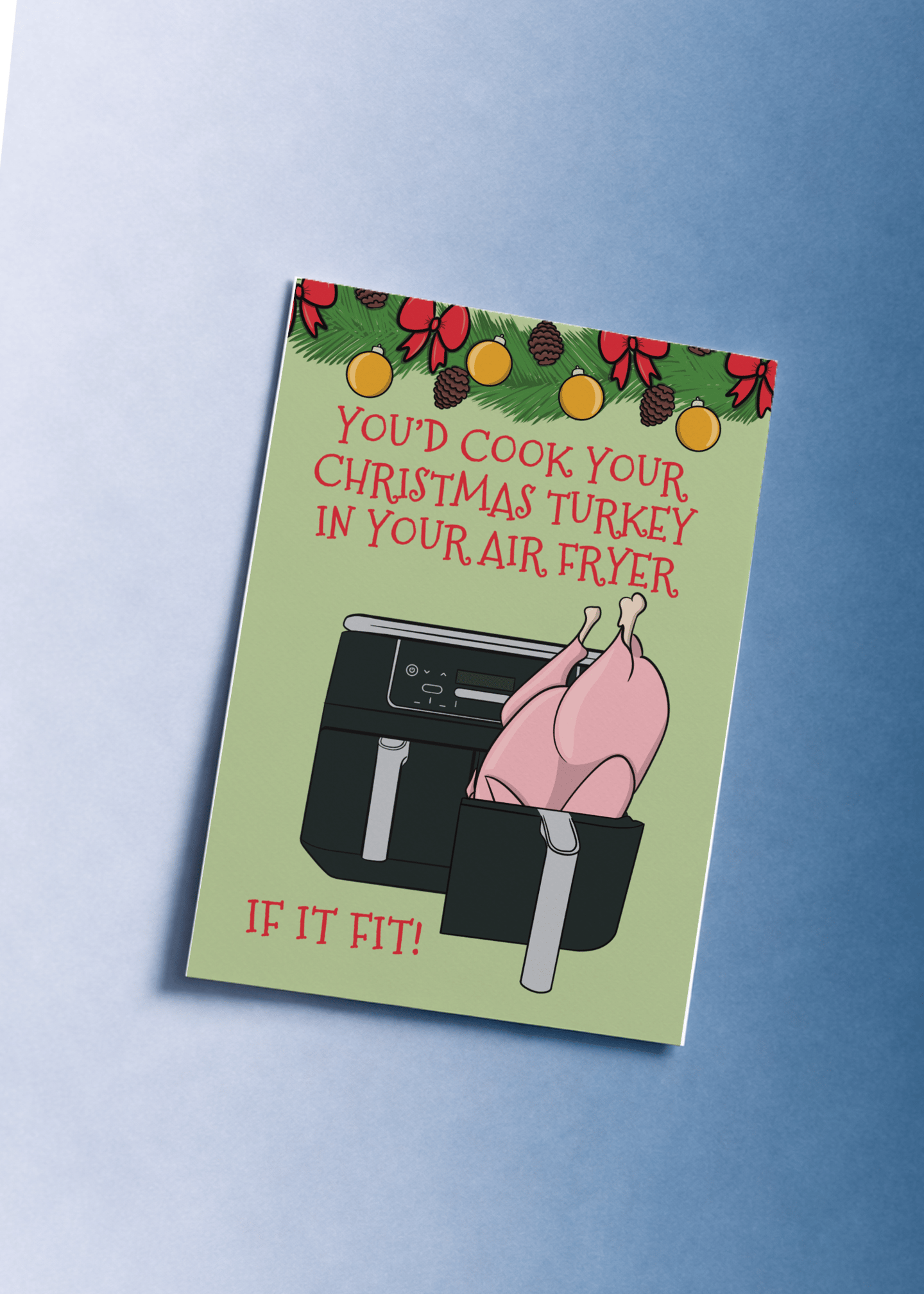 Air Fryer Christmas Turkey Card mockup 1