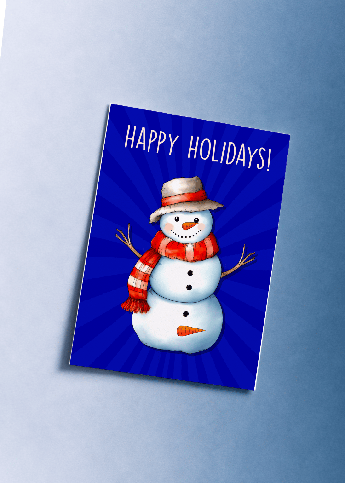 Happy Holidays Snowman Card mockup 1
