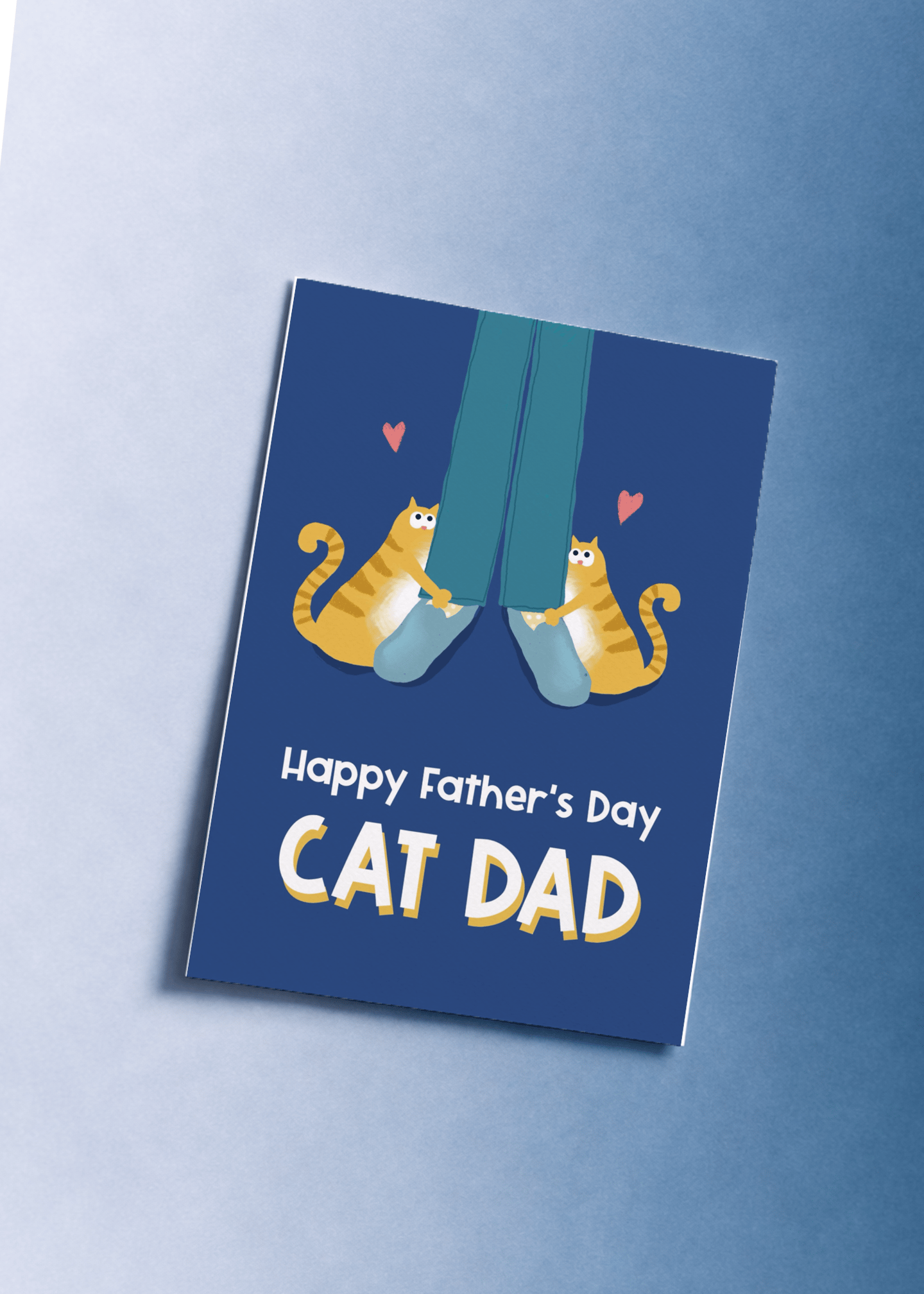 Cat Dad Father's Day Card mockup 1