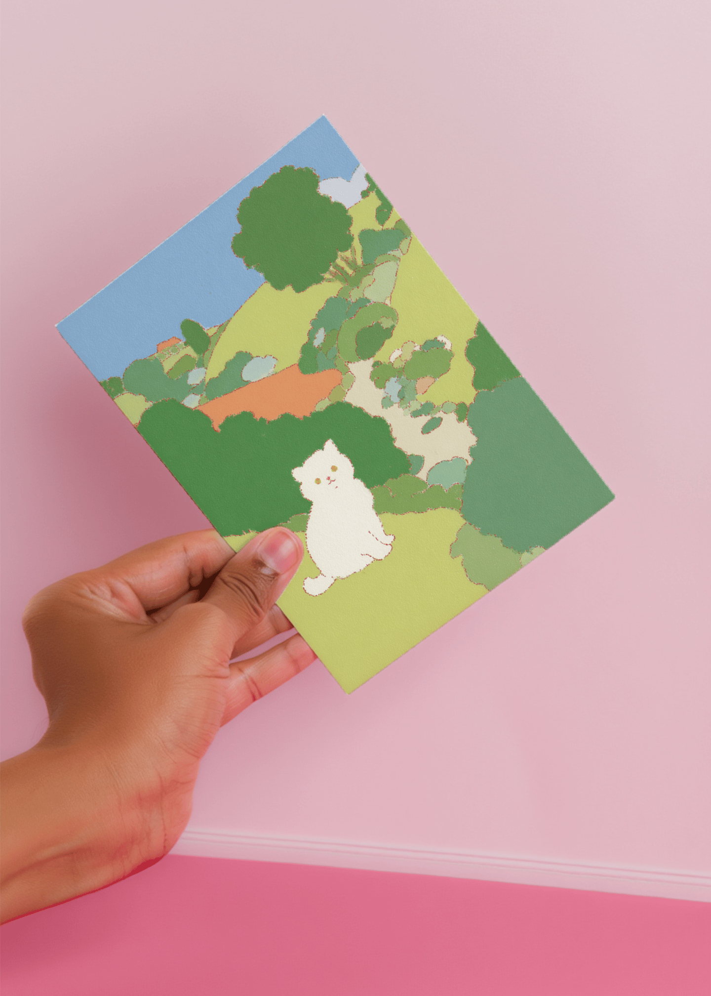 cat in countryside mockup 4