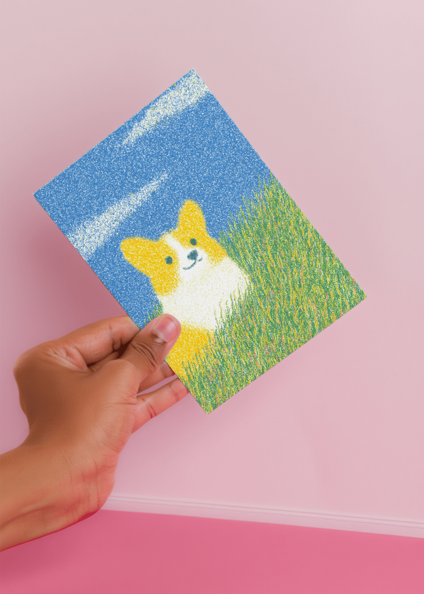 corgi in field mockup 4