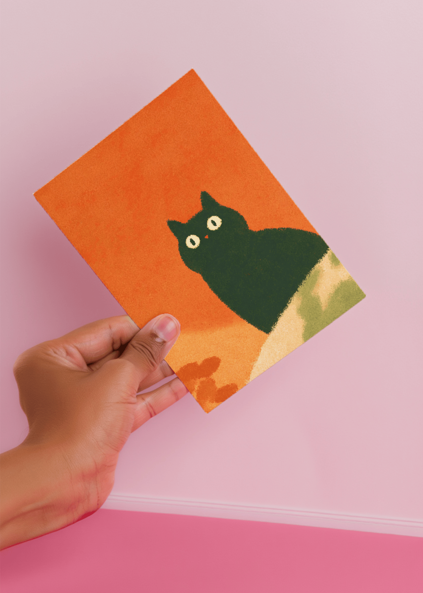 black cat looming over mockup 4