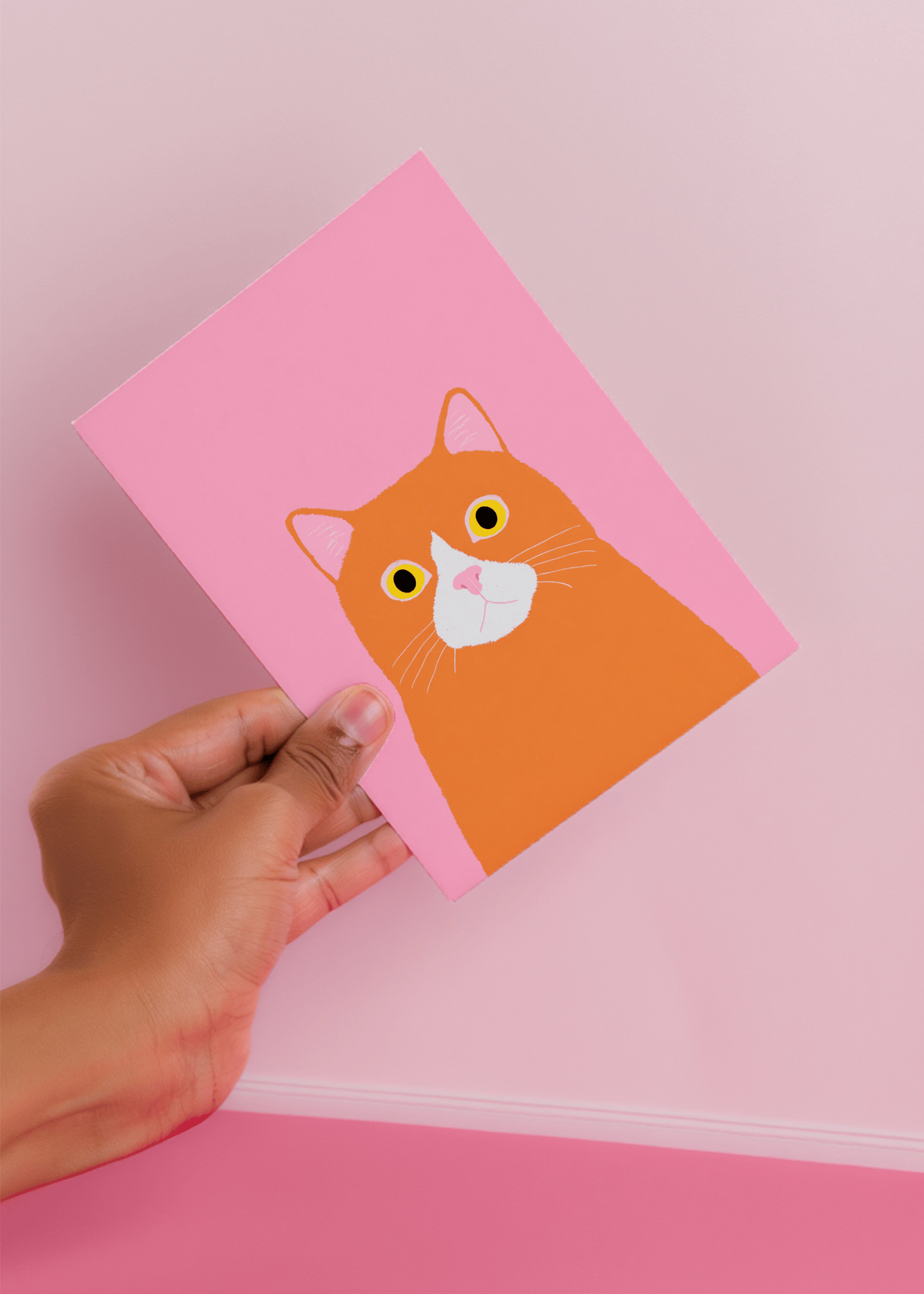 orange cat staring mockup 4