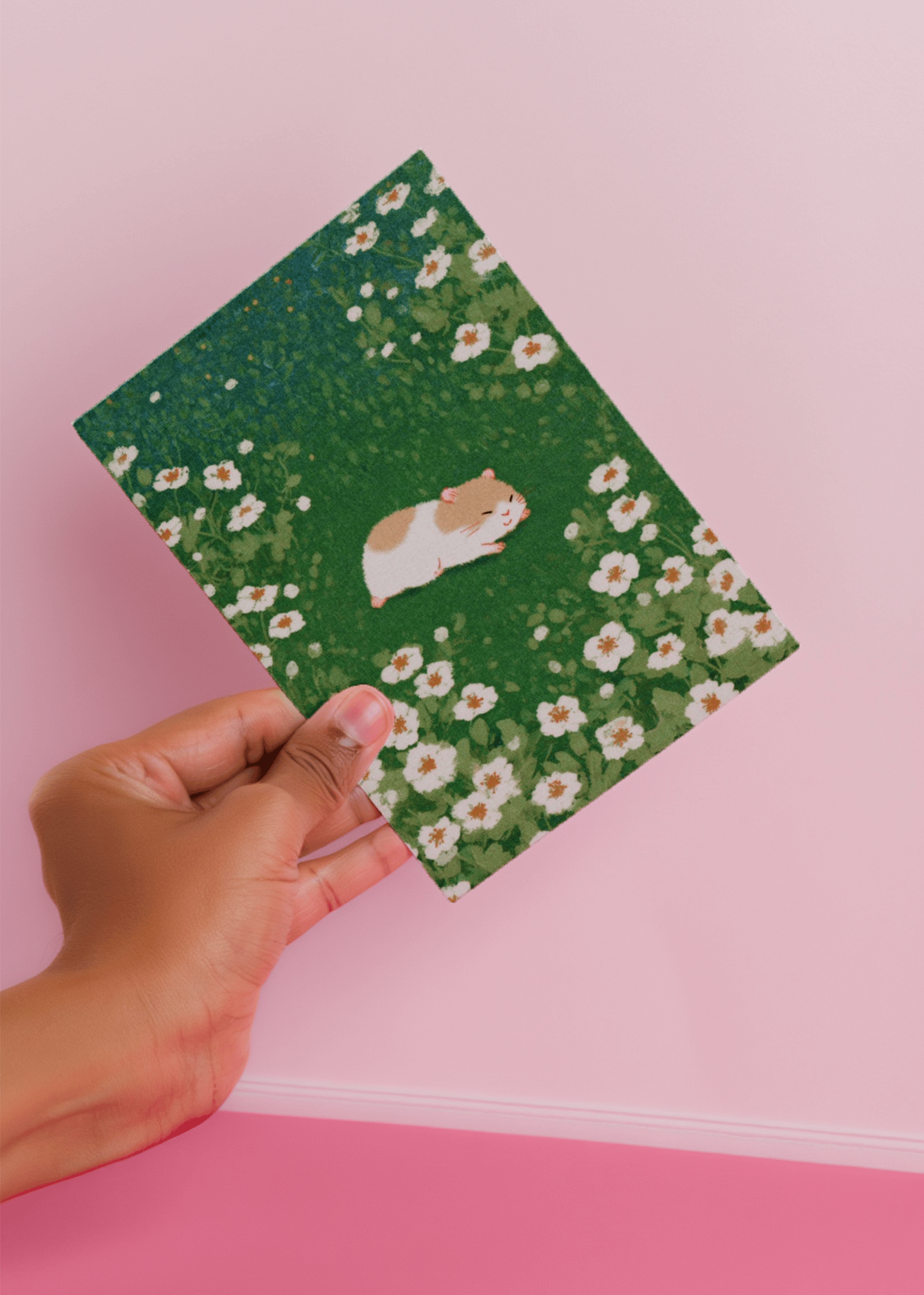 hamster laying in grass mockup 4