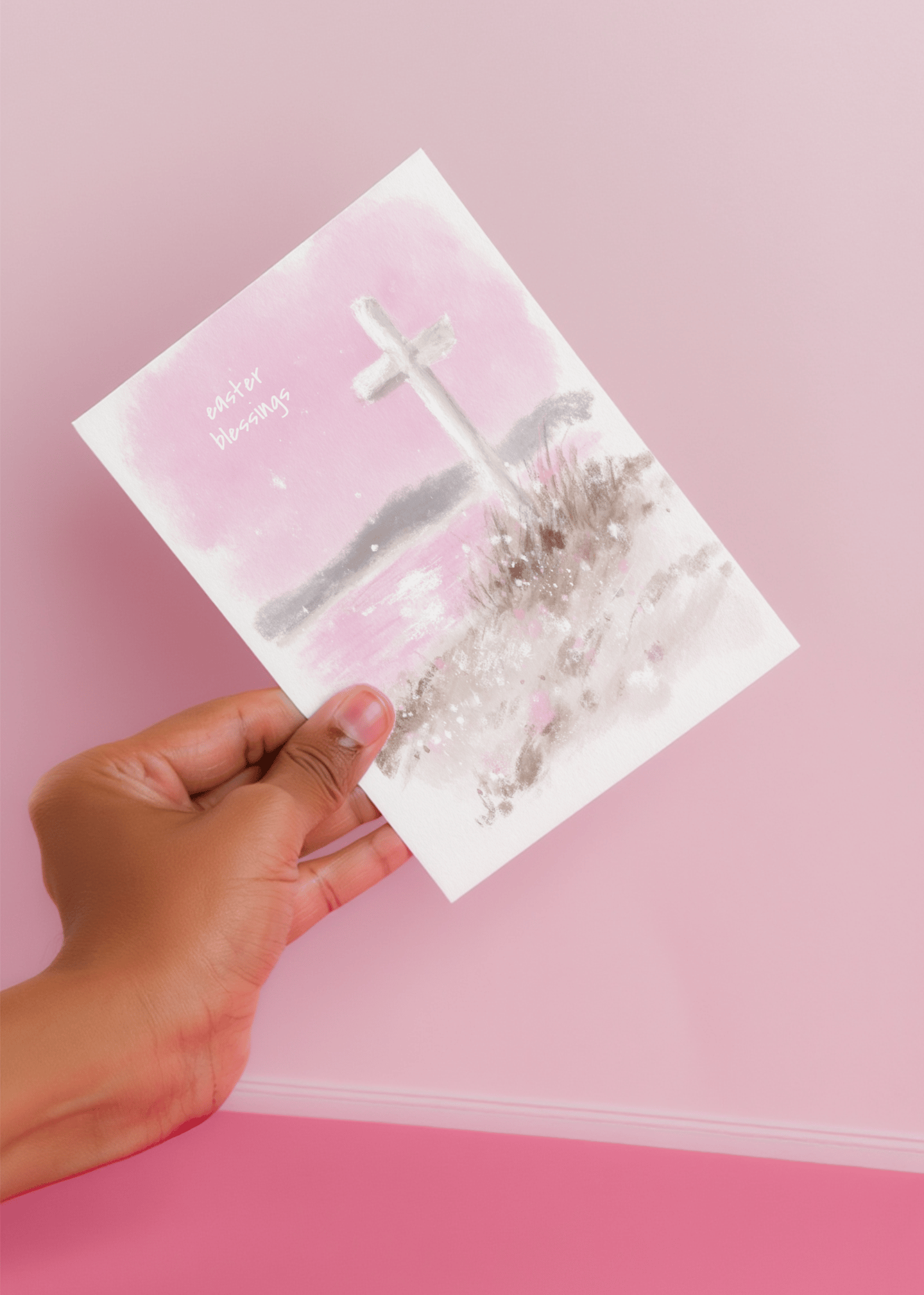 Easter Blessings Pastel Card mockup 4