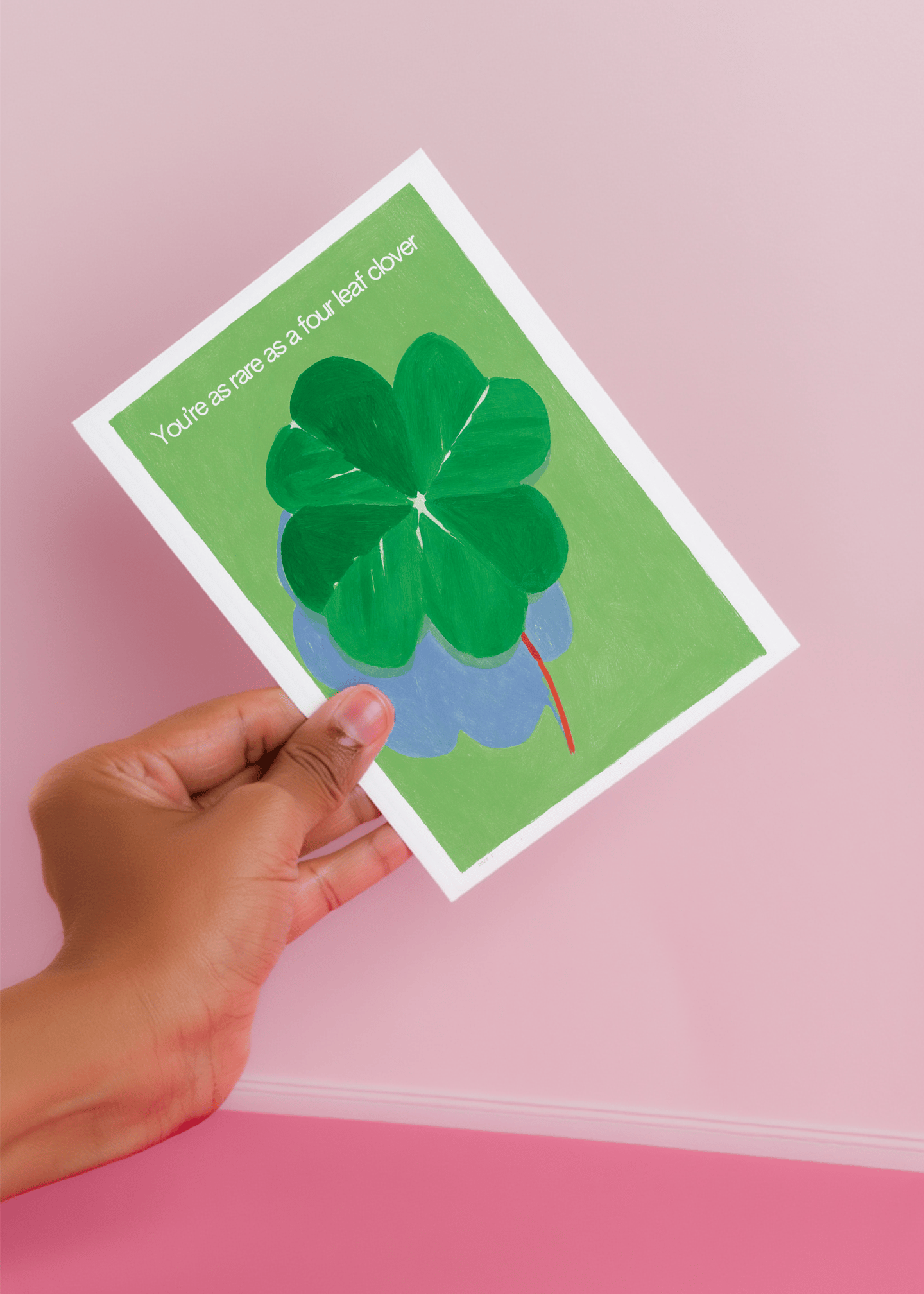 Rare as a Four-Leaf Clover Card mockup 4