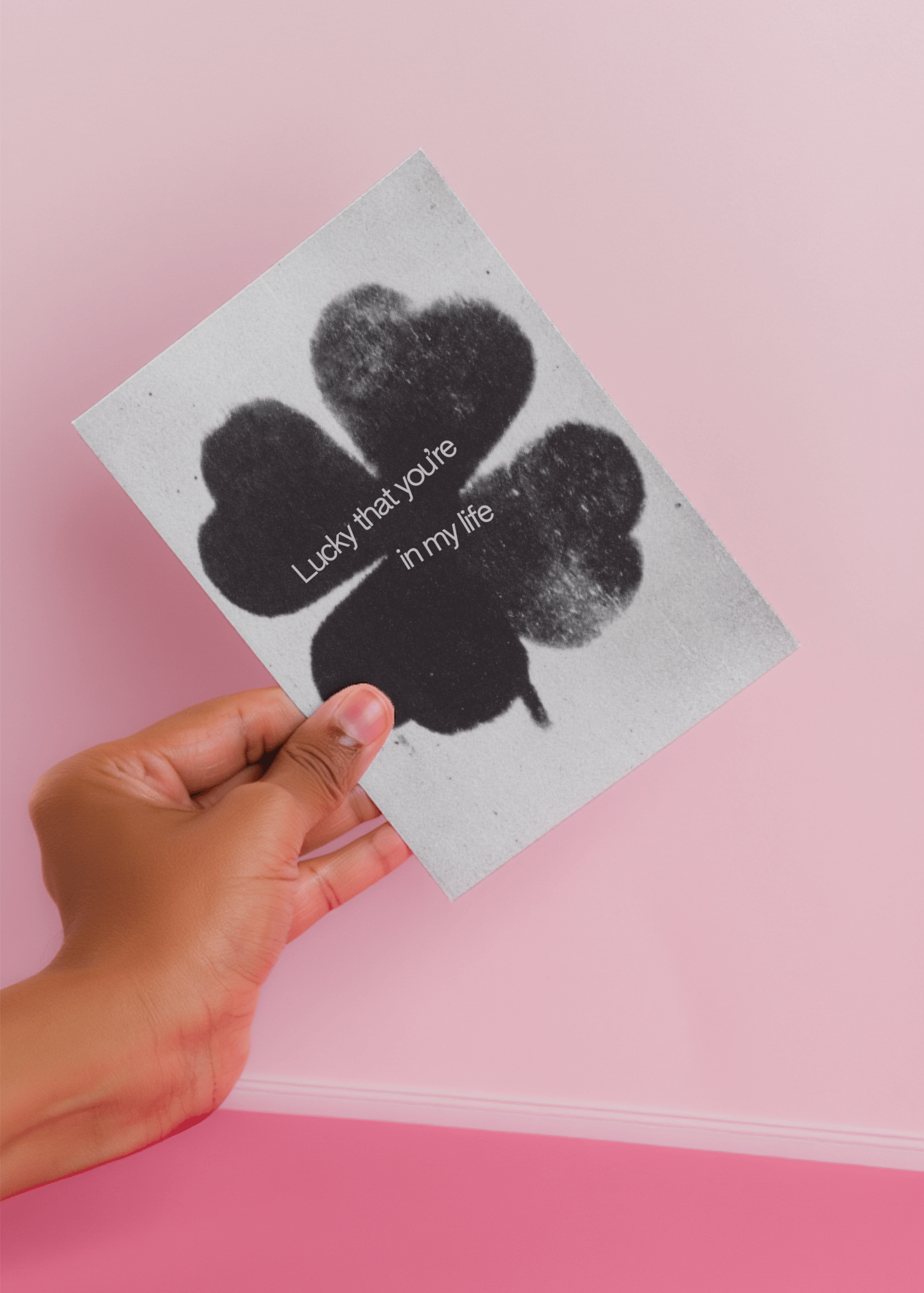 Lucky to Have You Clover Card mockup 4