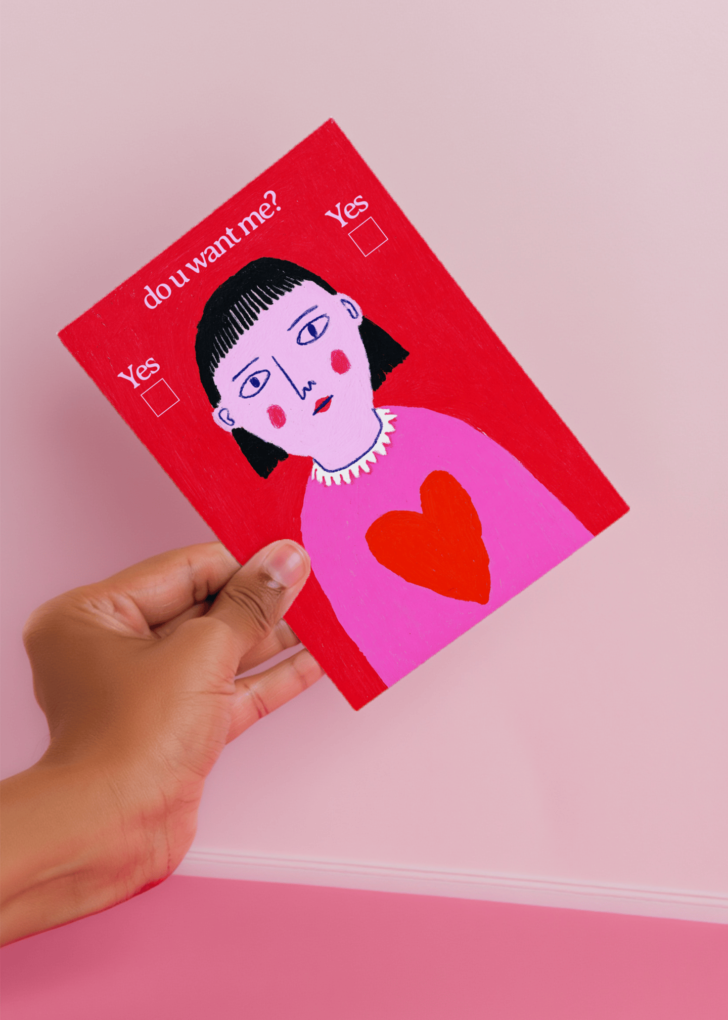 Playful 'Do You Want Me?' Card mockup 4