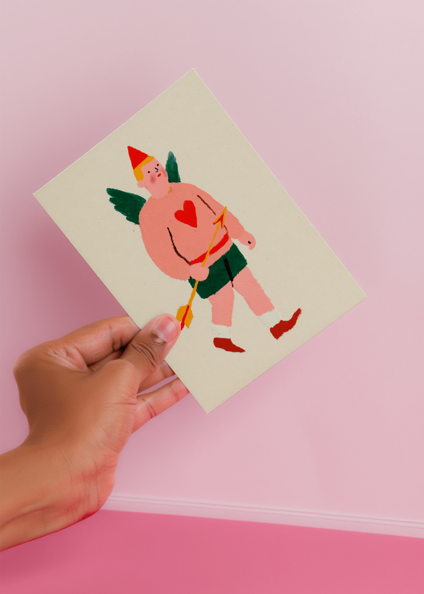 Whimsical Cupid Greeting Card mockup 4