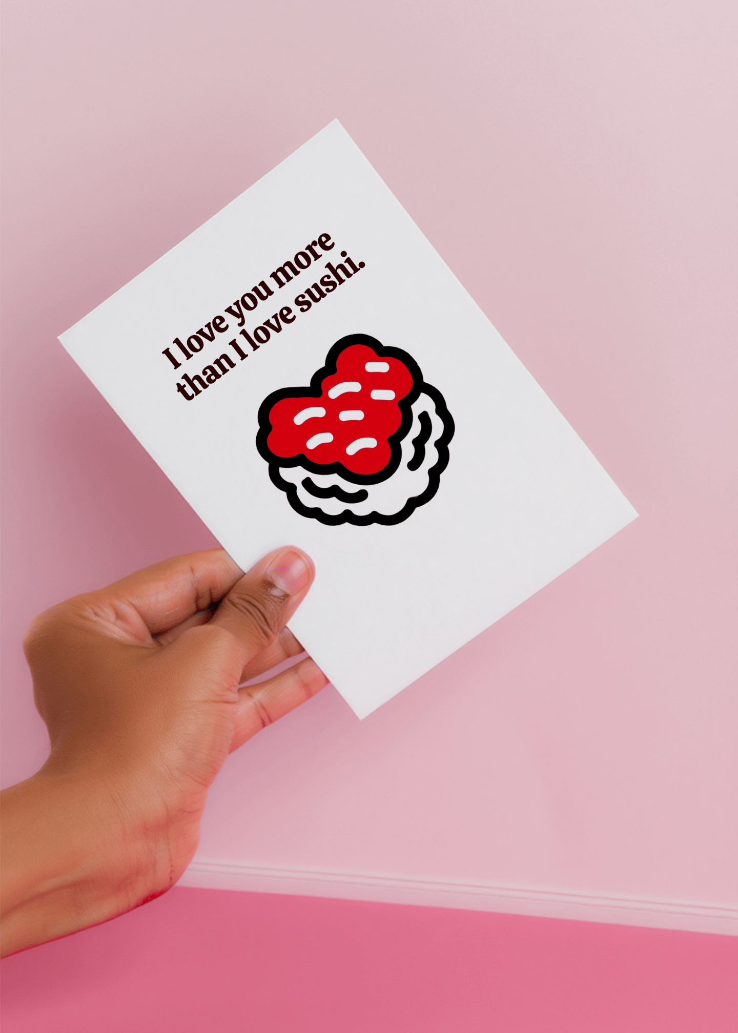 More Than Sushi Love Card mockup 4