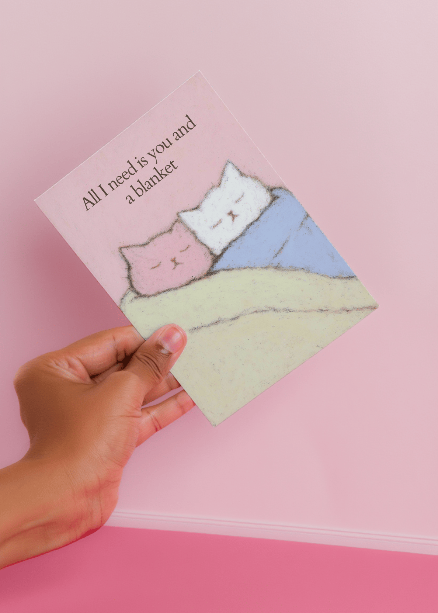 Cozy Love Cats Card mockup 4