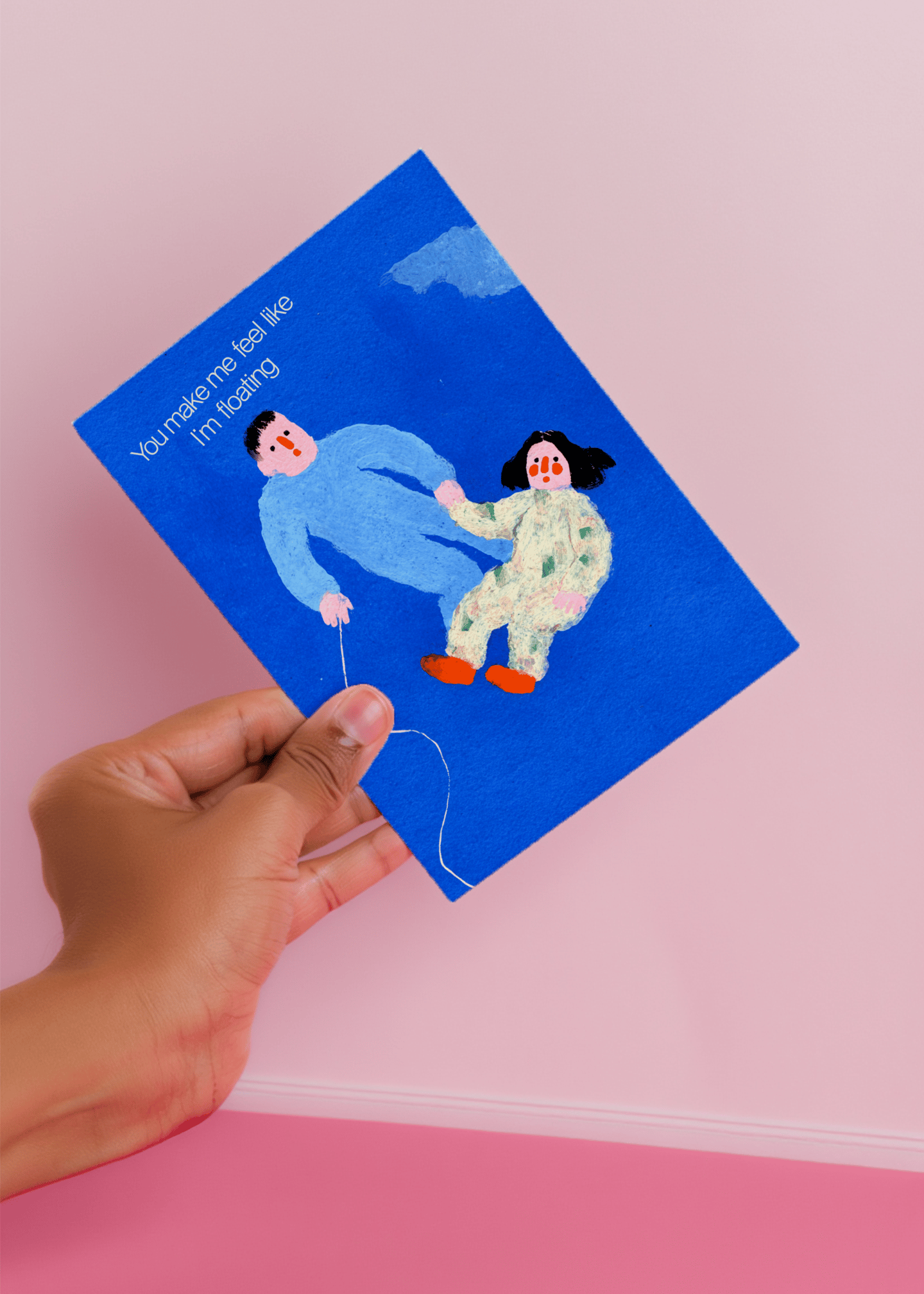 Floating Together Greeting Card mockup 4
