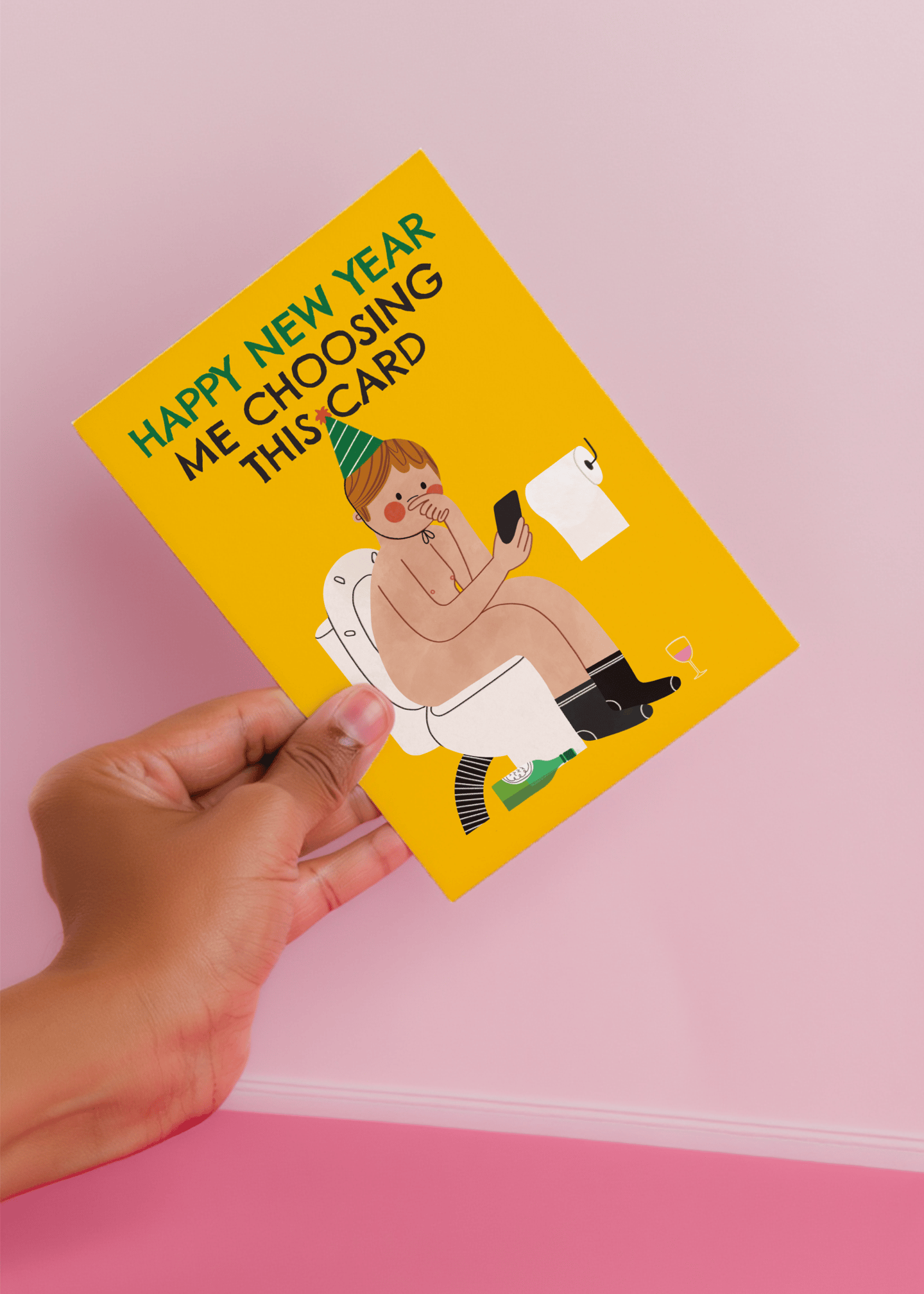 Humorous New Year Toilet Card mockup 4