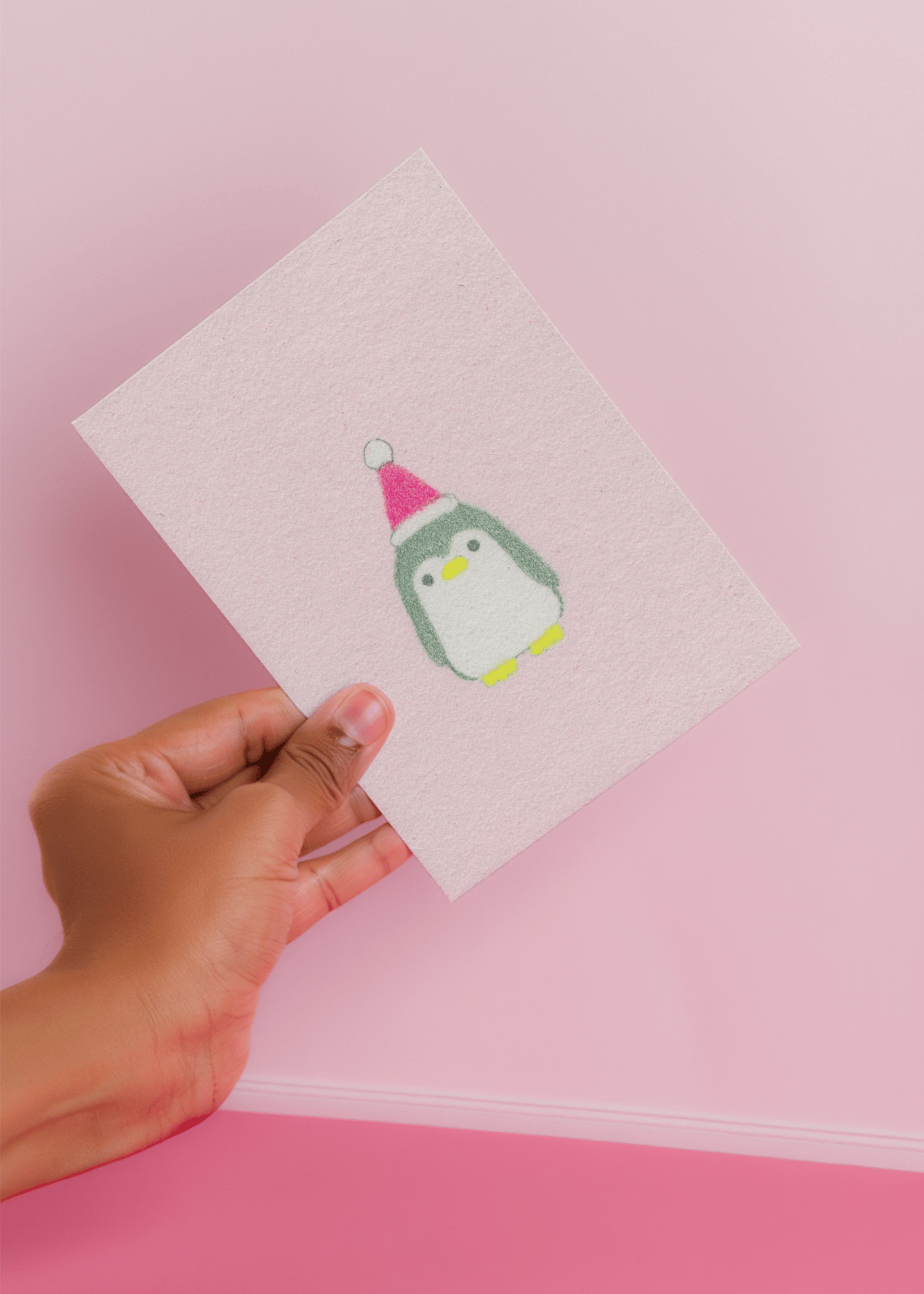 Adorable Penguin Holiday Card mockup 4