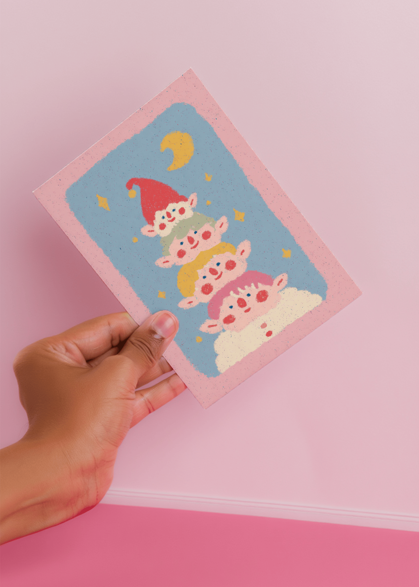 Whimsical Elves Holiday Card mockup 4