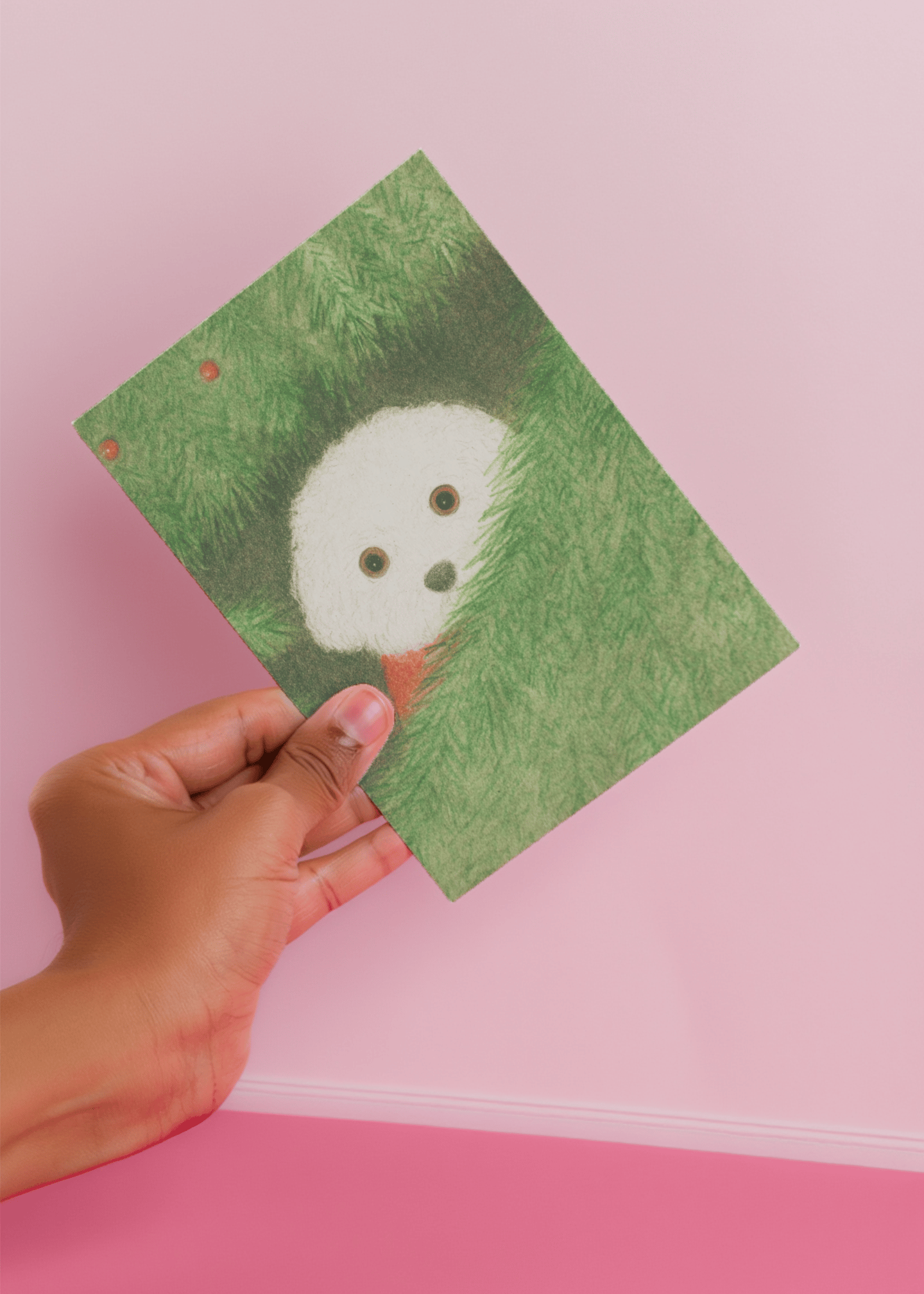 Peeking Pup Christmas Card mockup 4