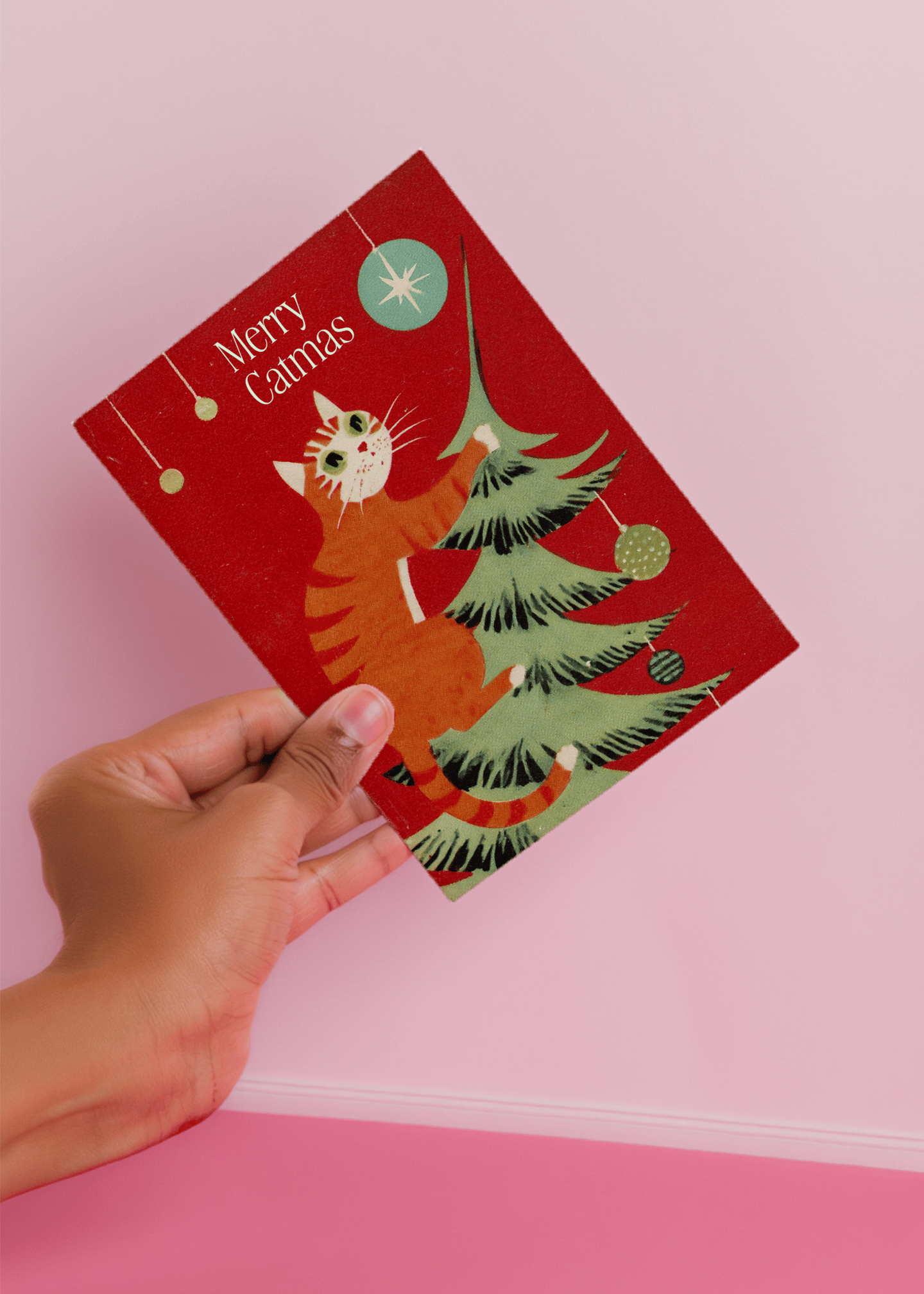Merry Catmas Holiday Card mockup 4
