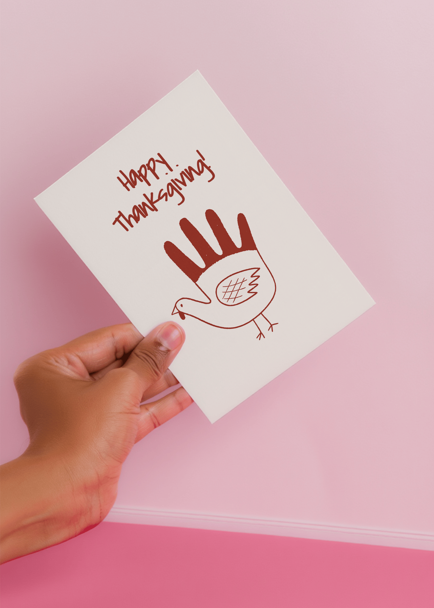 Handmade Thanksgiving Turkey Card mockup 4