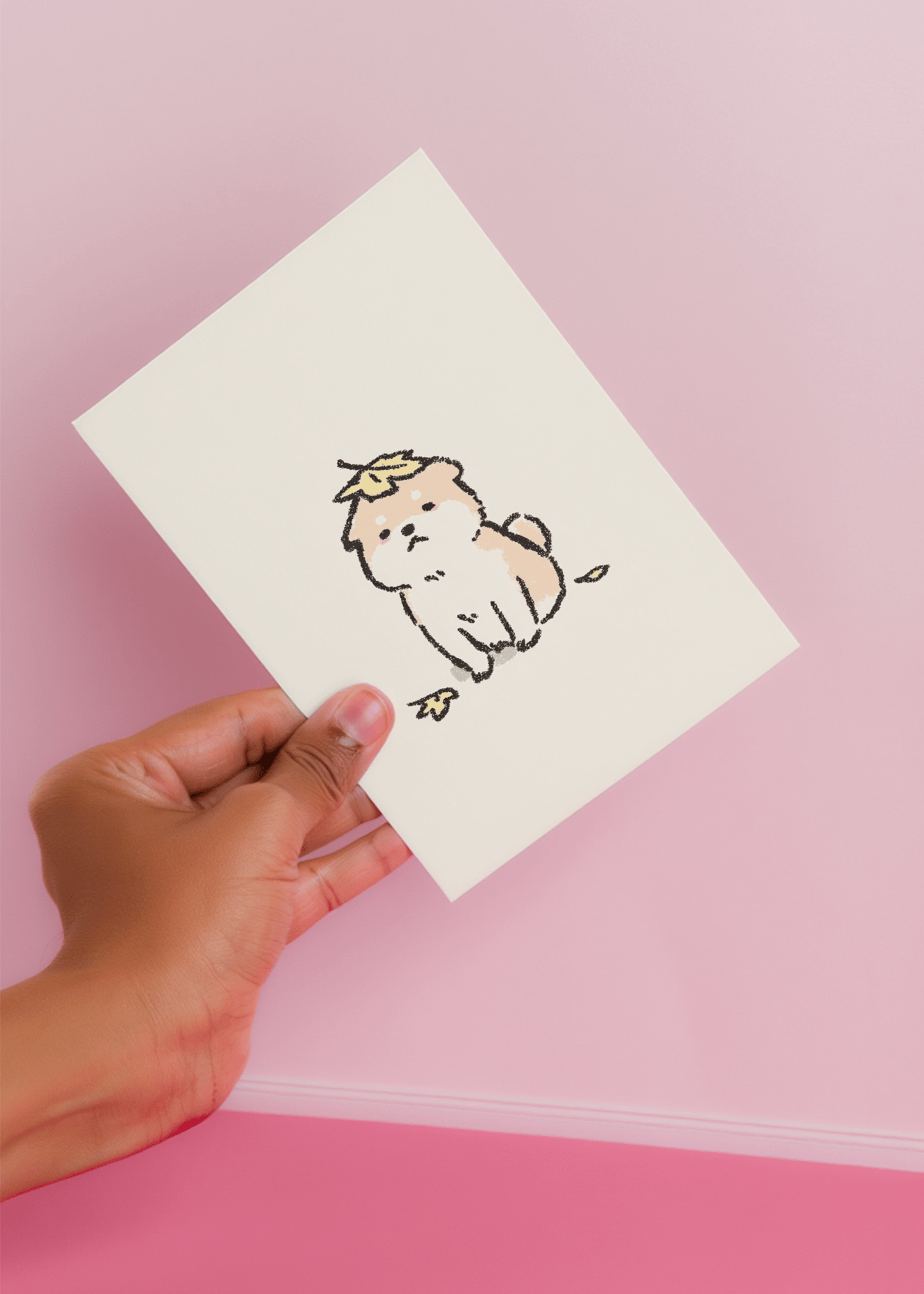 Adorable Autumn Puppy Card mockup 4