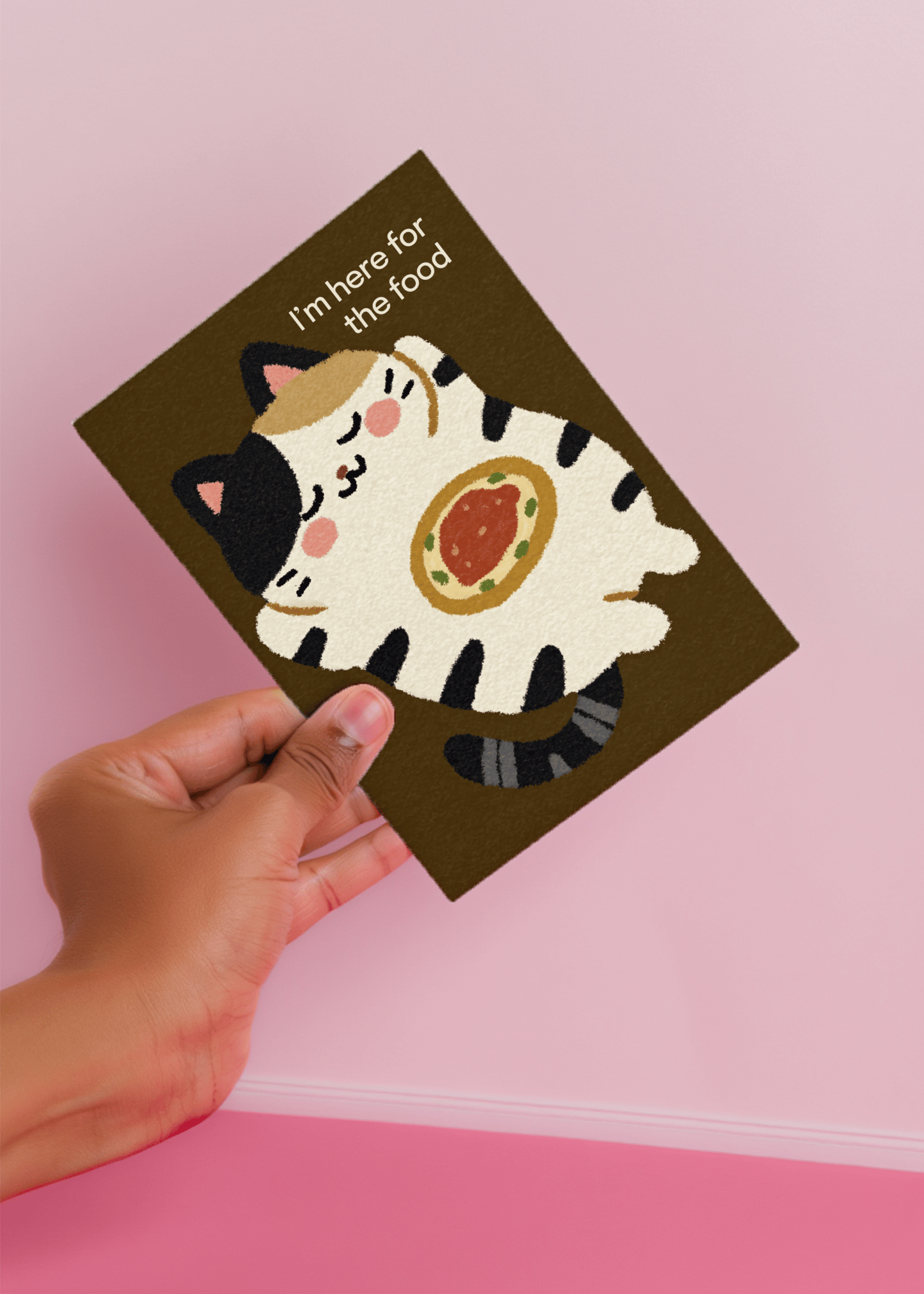 Pizza Loving Cat Card mockup 4