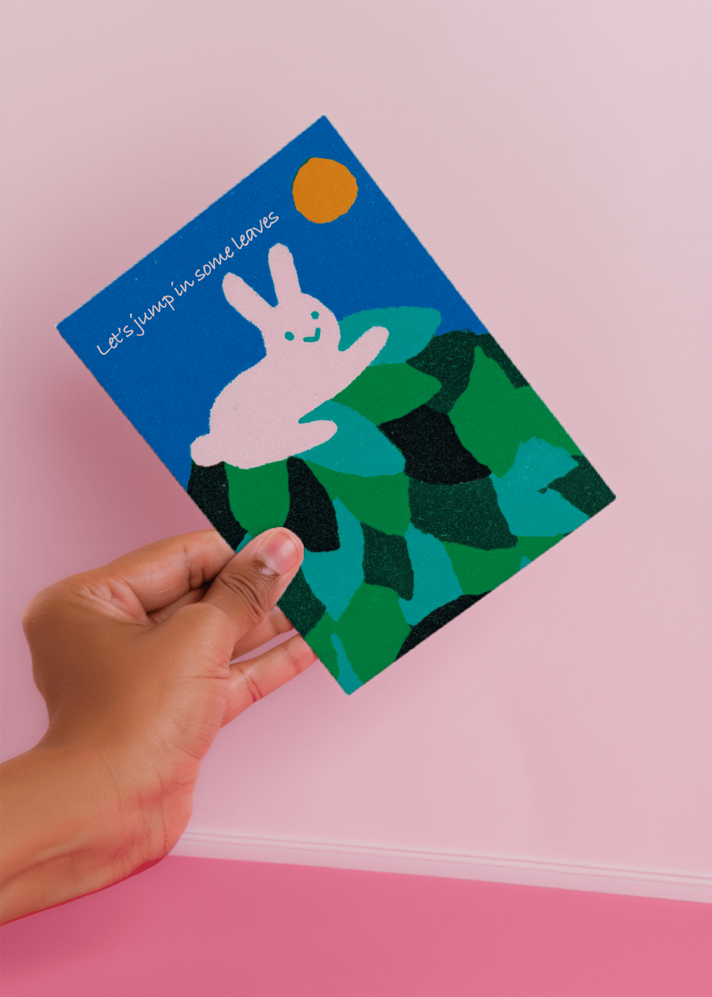 Let's Jump in Leaves Bunny mockup 4