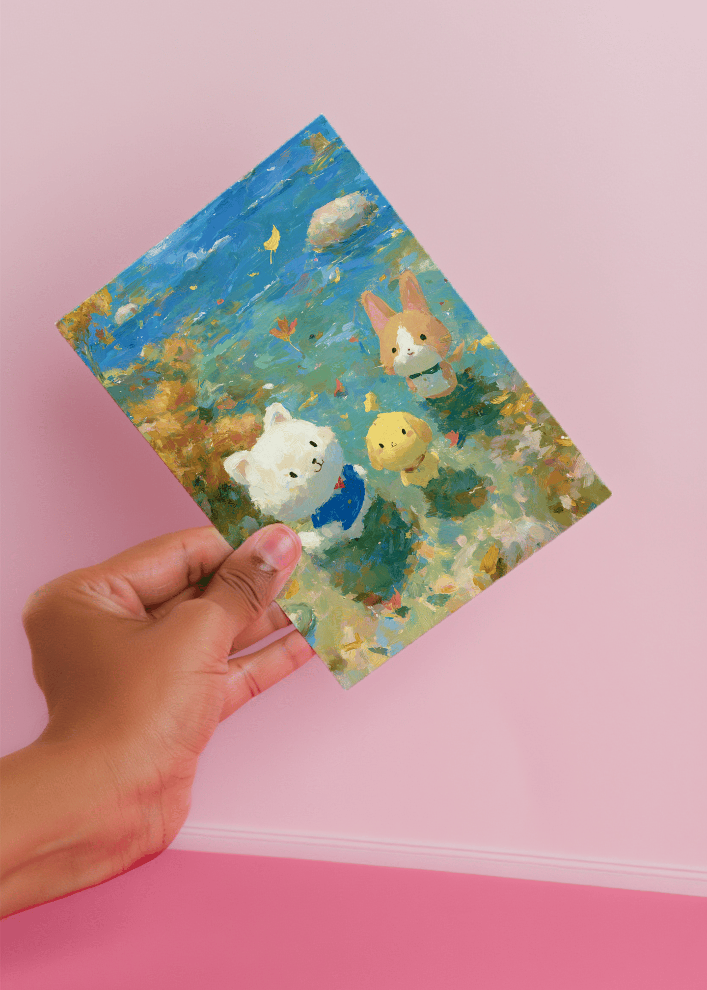 Adorable Animal Friends Greeting Card mockup 4
