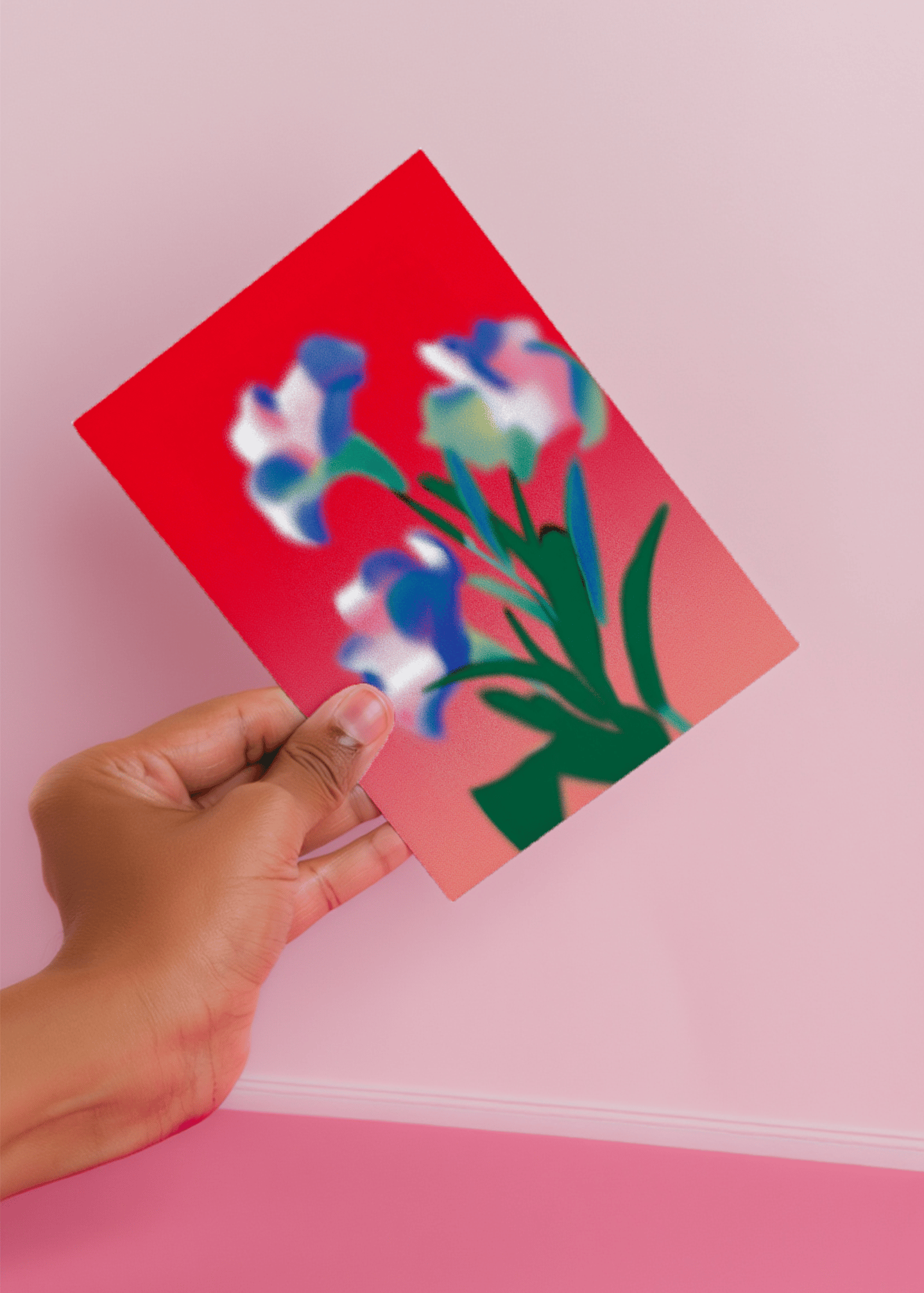 Bold Blossoms: Vibrant Floral Card mockup 4