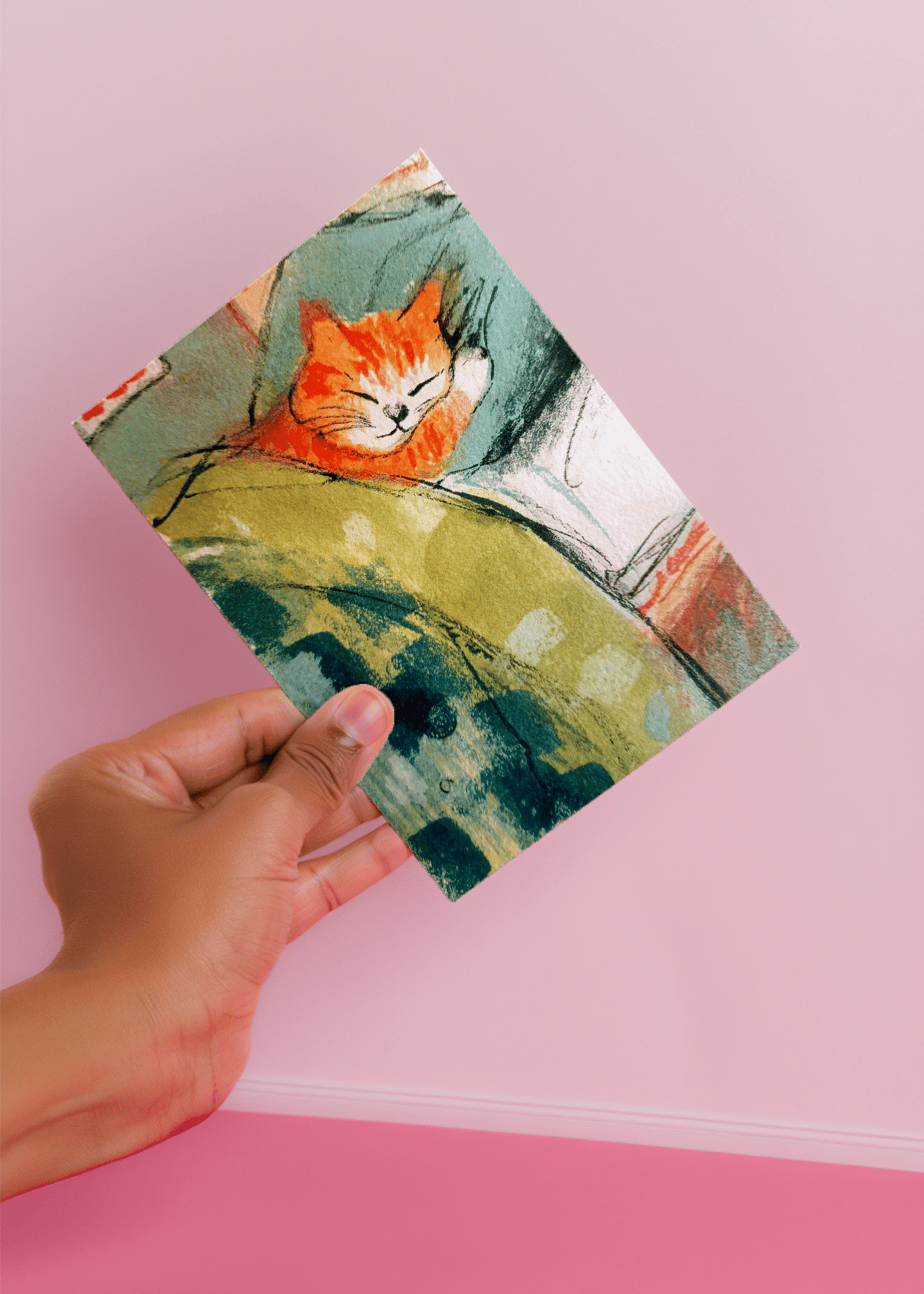 Cozy Cat Nap Greetings mockup 4