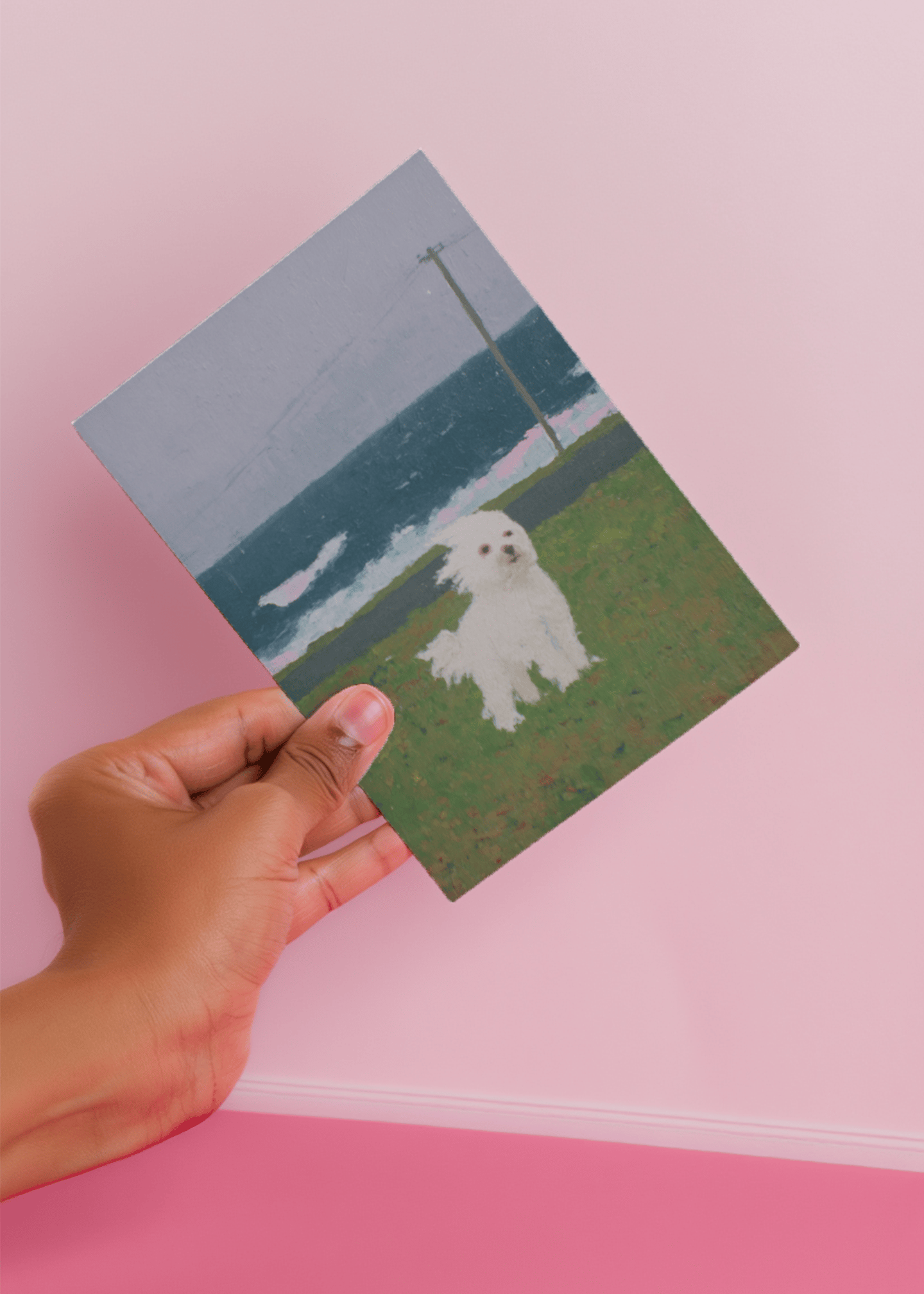 Cute Windy Day Pup mockup 4