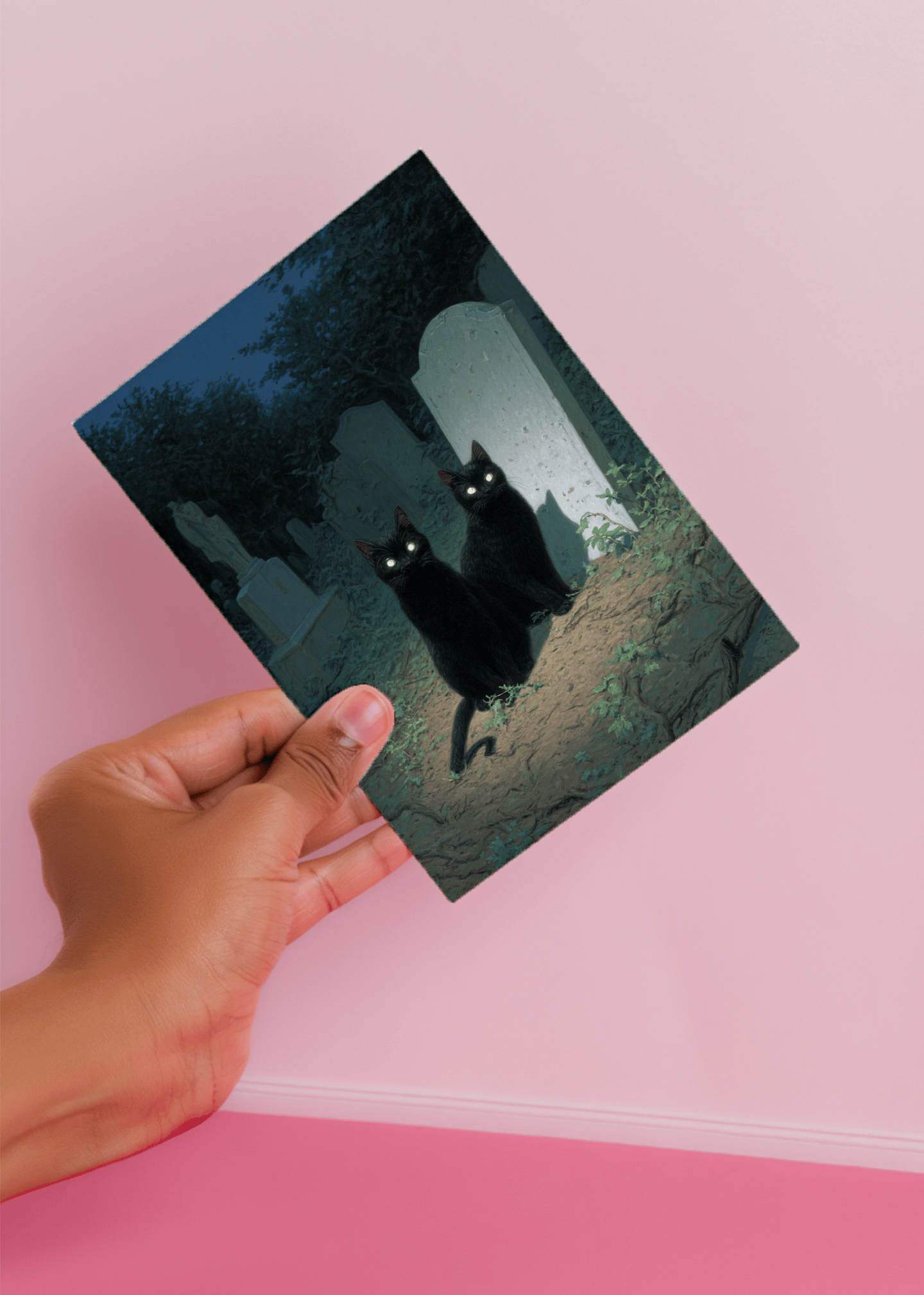 Spooky Black Cat Companions mockup 4