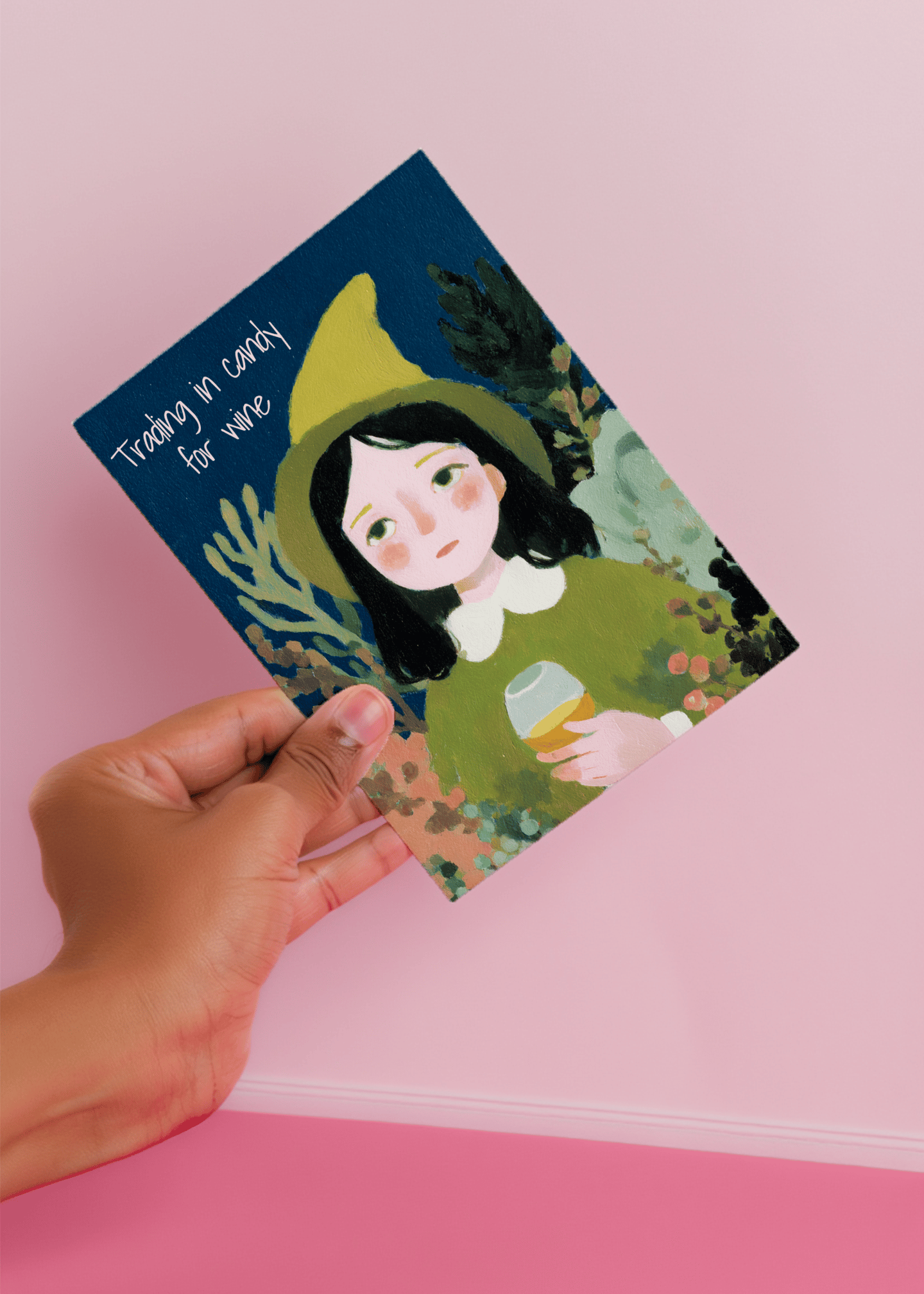 Candy for Wine Witch Card mockup 4