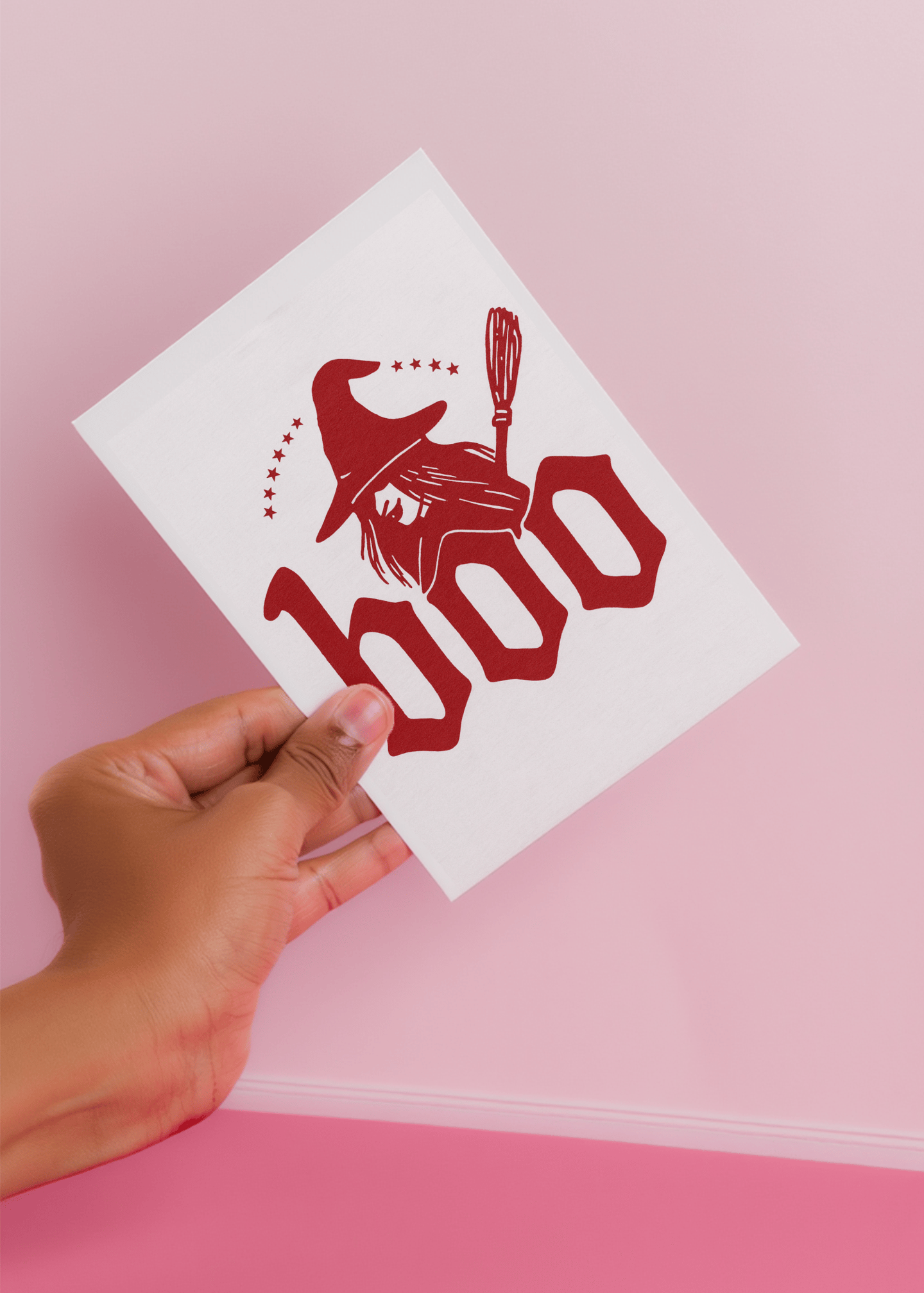 Spooky Witch Boo Card mockup 4